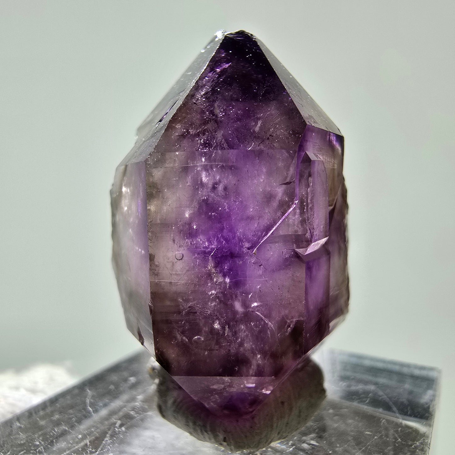 Sceptre Enhydro Phantom Amethyst DT, 1x Bubble Brandberg, Namibie 30*21*17mm