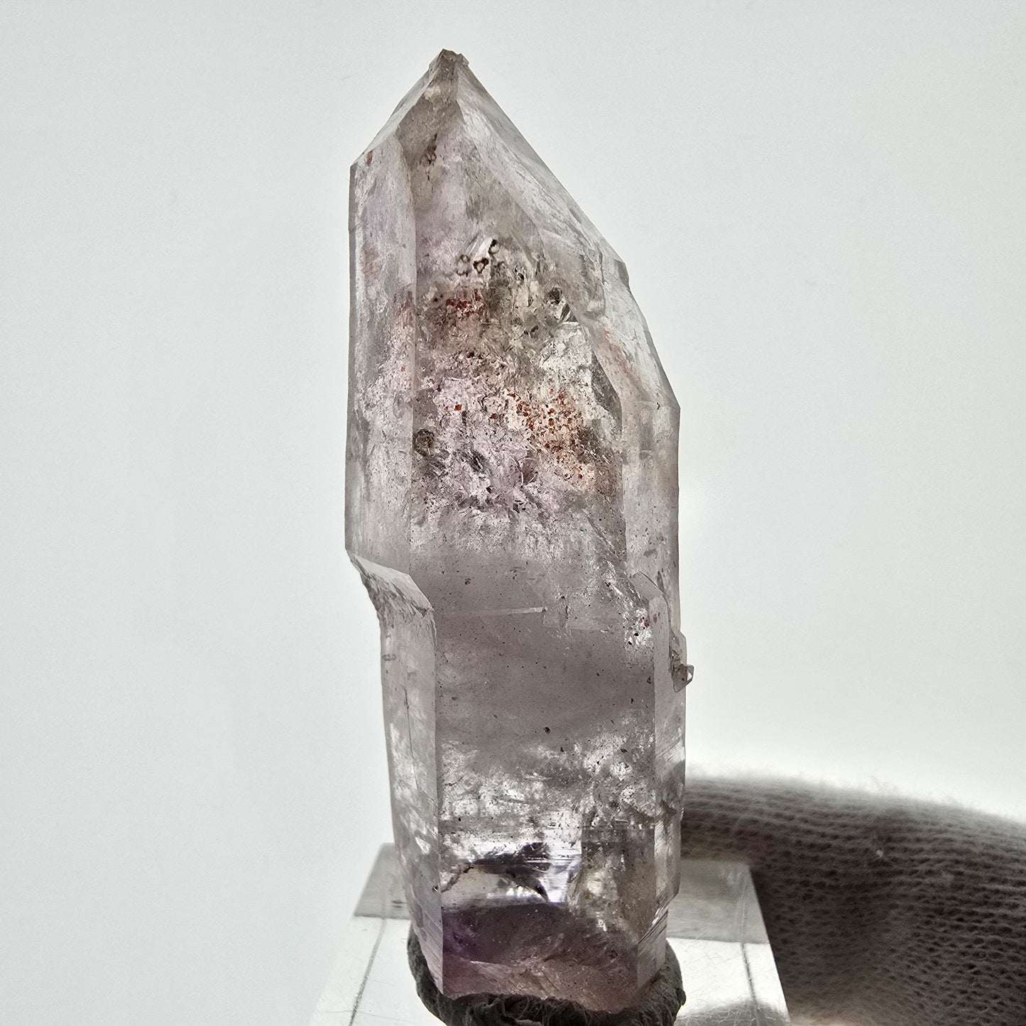 Sceptre d'améthyste fantôme Enhydro, 2 pochettes à bulles Saint-Valentin, Namibie 60 x 21 x 16 mm