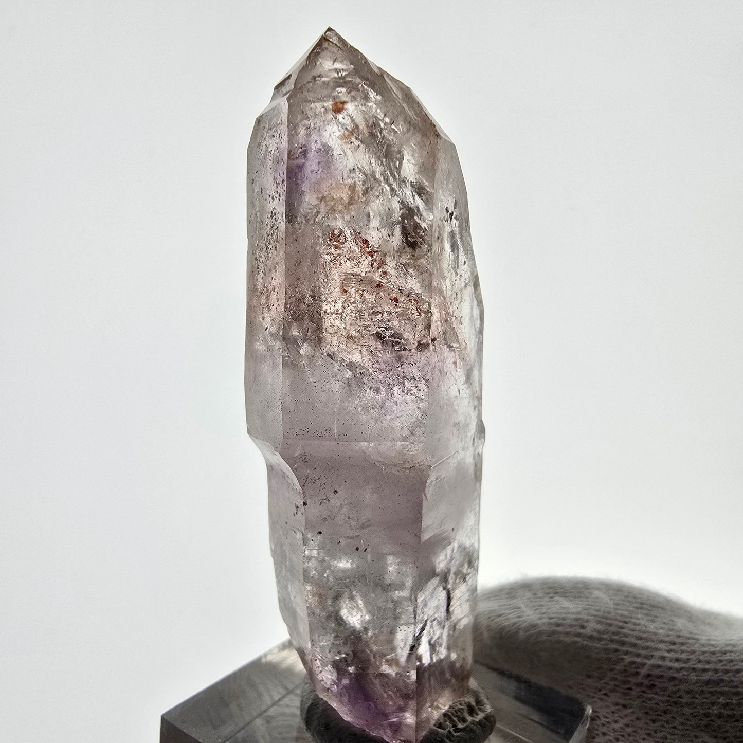 Sceptre d'améthyste fantôme Enhydro, 2 pochettes à bulles Saint-Valentin, Namibie 60 x 21 x 16 mm