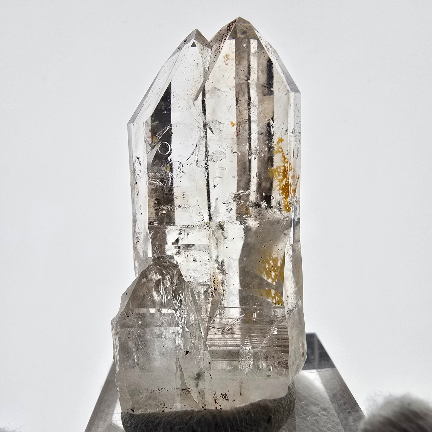 Sceptre de poche en quartz fumé fantôme squelette, Namibie, 42 x 21 x 17 mm