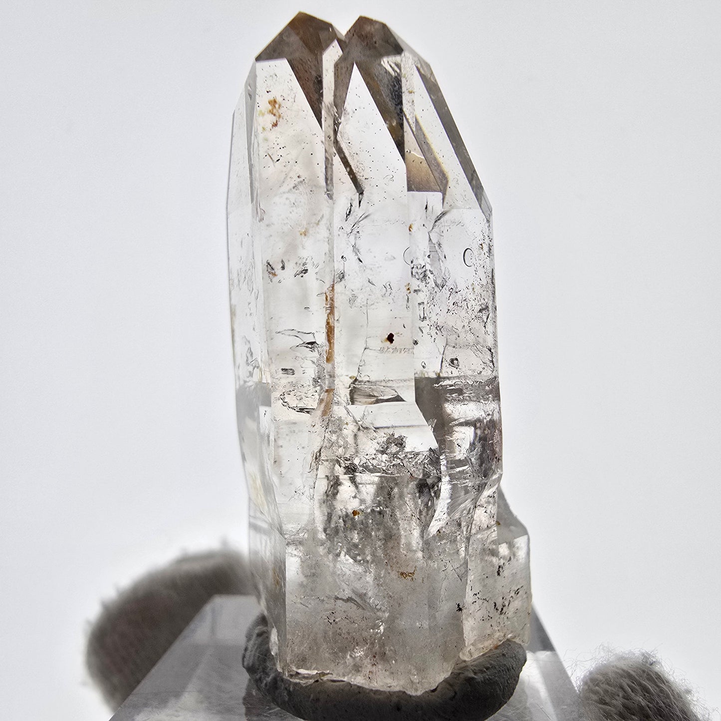 Sceptre de poche en quartz fumé fantôme squelette, Namibie, 42 x 21 x 17 mm