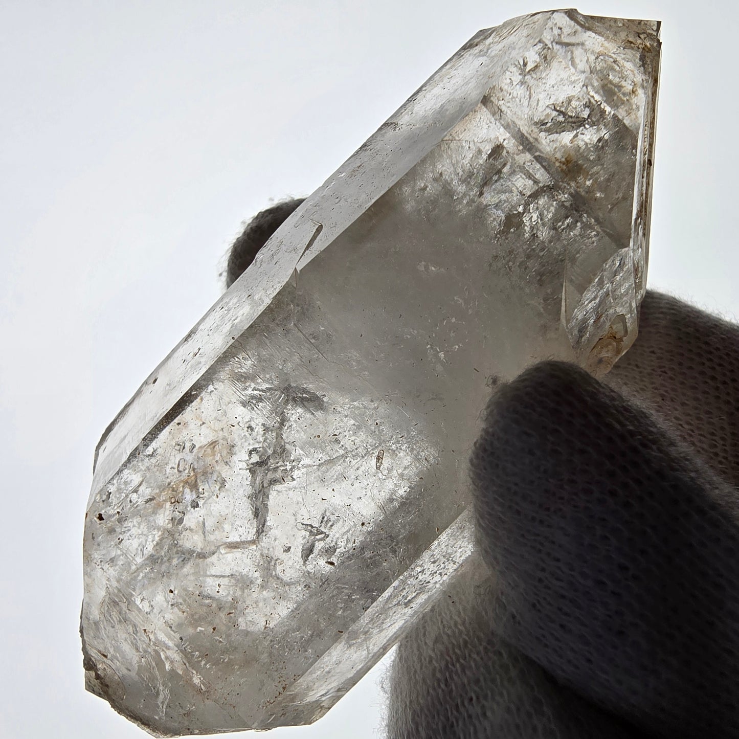 Skeleton Smoky Quartz DT Scepter, UV Calcite Valentine Pocket, Namibia 86*37*24mm