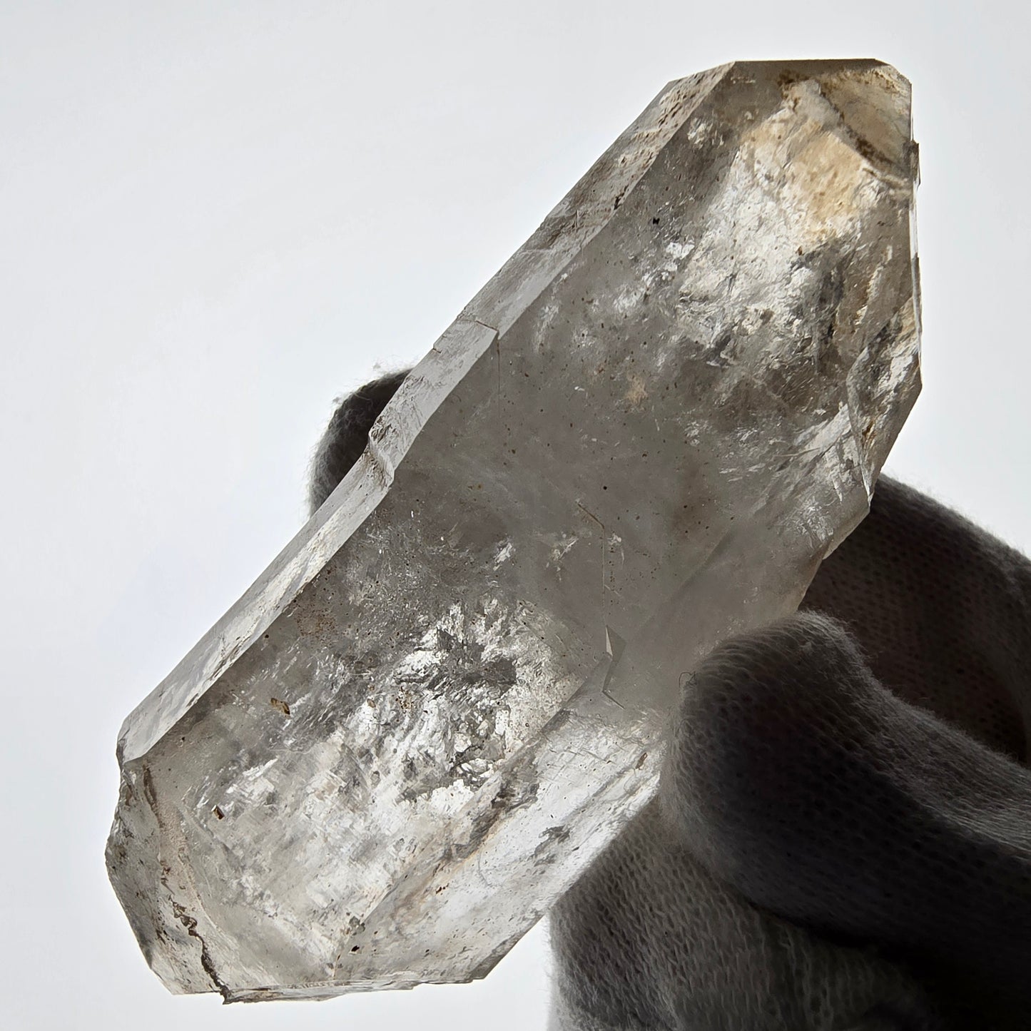 Skeleton Smoky Quartz DT Scepter, UV Calcite Valentine Pocket, Namibia 86*37*24mm