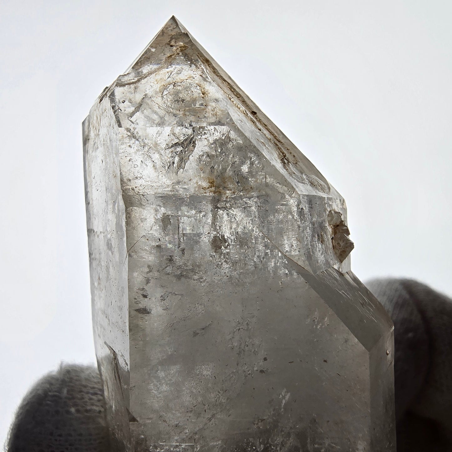 Skeleton Smoky Quartz DT Scepter, UV Calcite Valentine Pocket, Namibia 86*37*24mm