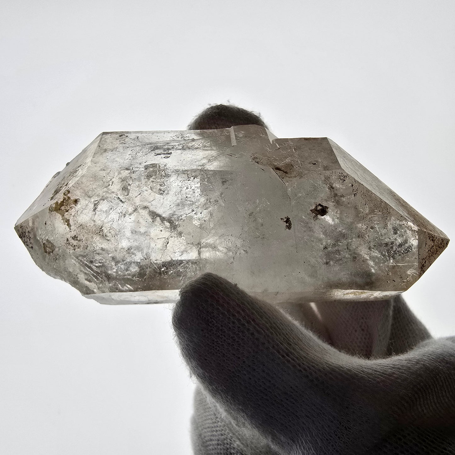 Skeleton Smoky Quartz DT Scepter, UV Calcite Valentine Pocket, Namibia 86*37*24mm