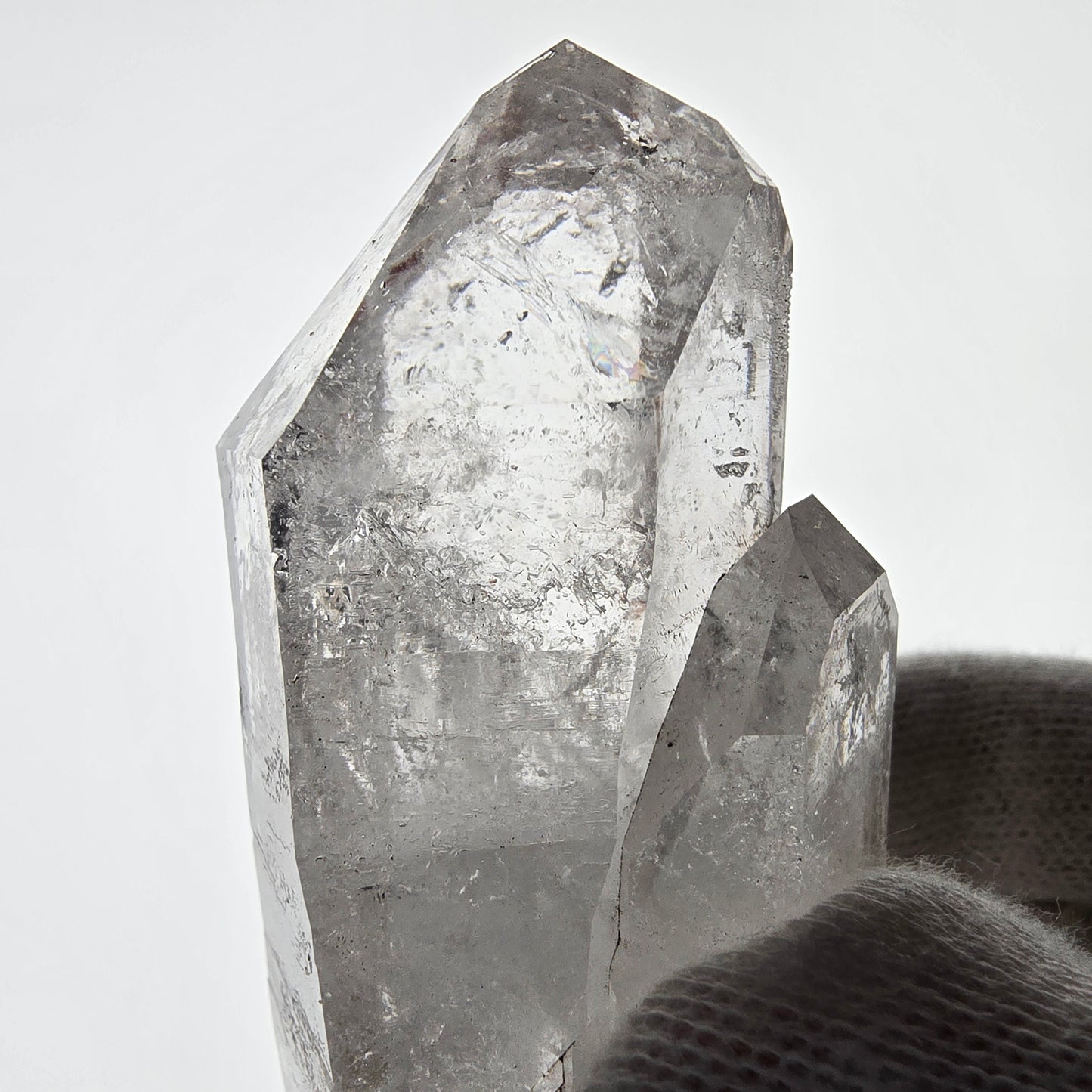 Sceptre de poche Saint-Valentin en quartz fumé fantôme squelette, Namibie 93 x 37 x 27 mm