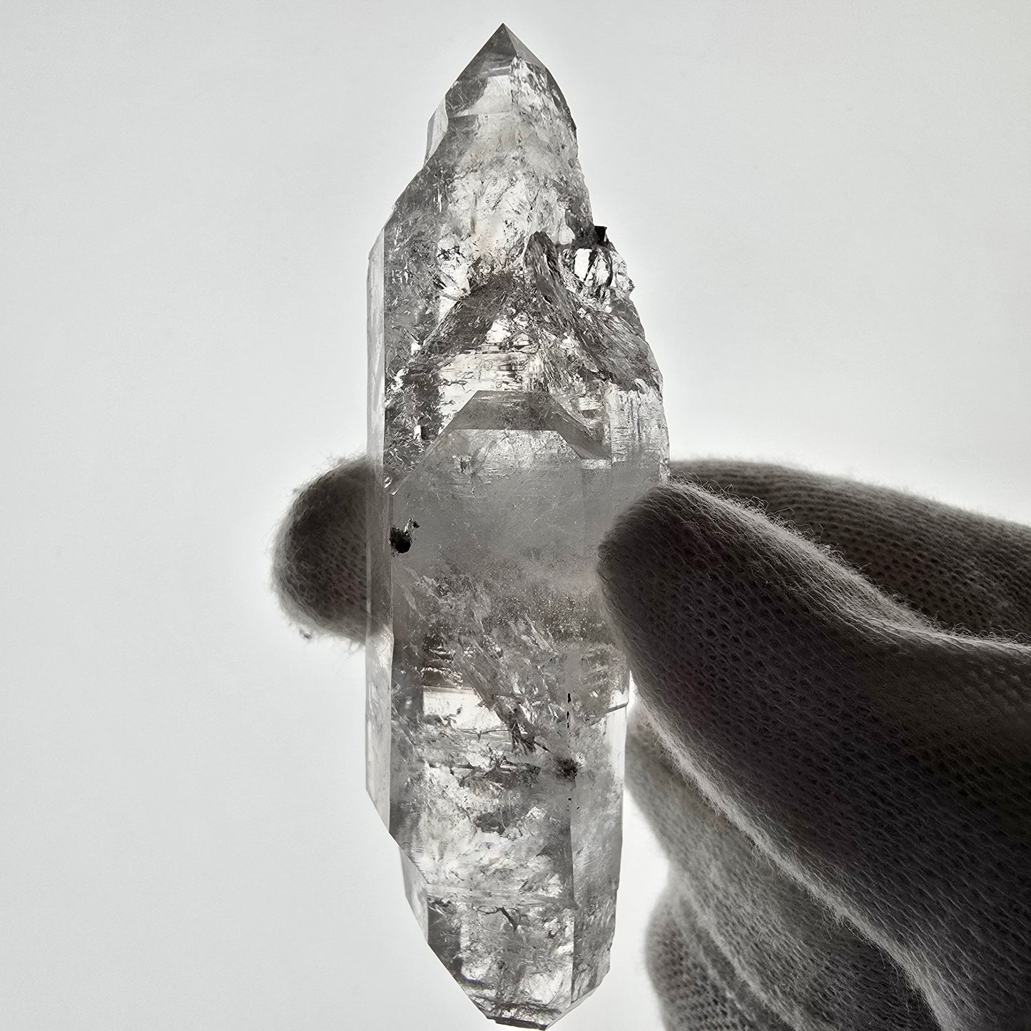 Enhydro Skeleton Smoky Quartz DT Scepter, 1x Bubble Valentine Pocket, Namibia 76*25*19mm