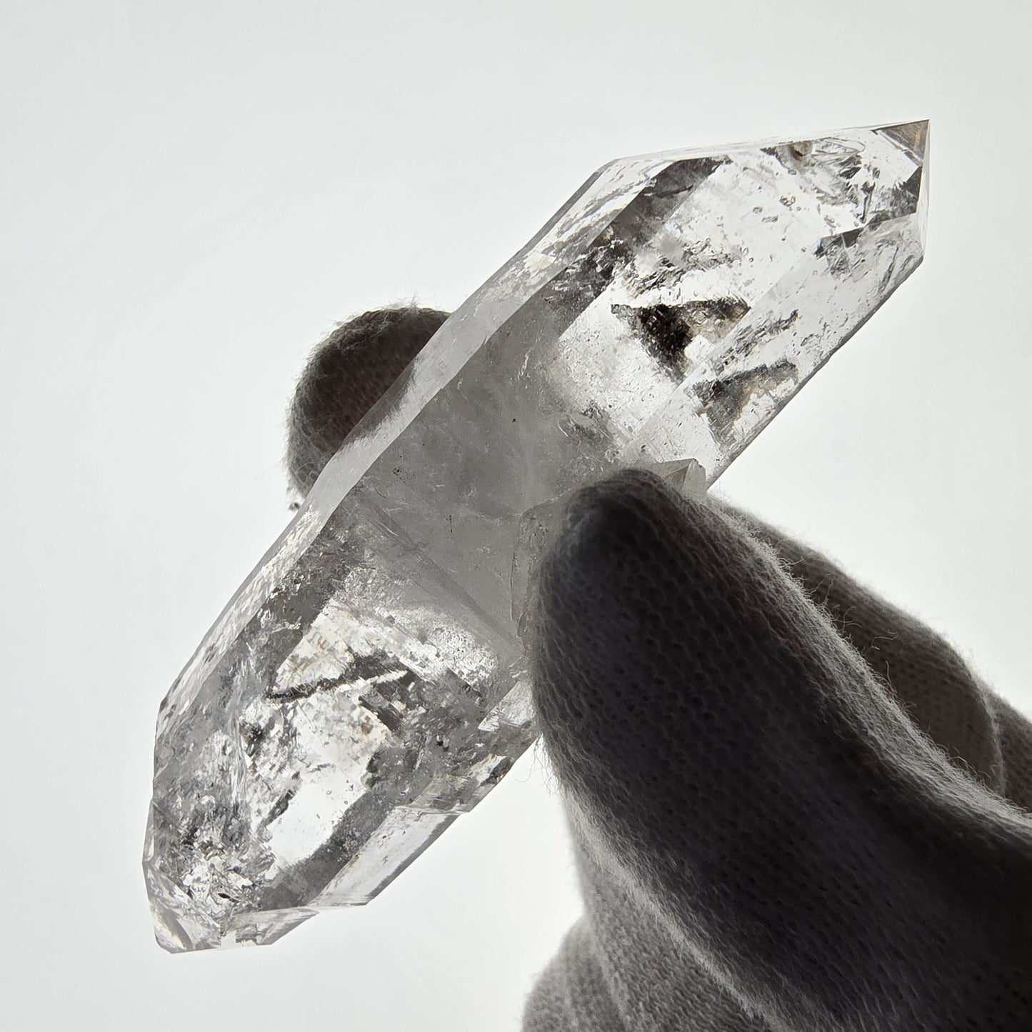 Sceptre de poche Saint-Valentin en quartz fumé fantôme squelette, Namibie 86 x 25 x 19 mm
