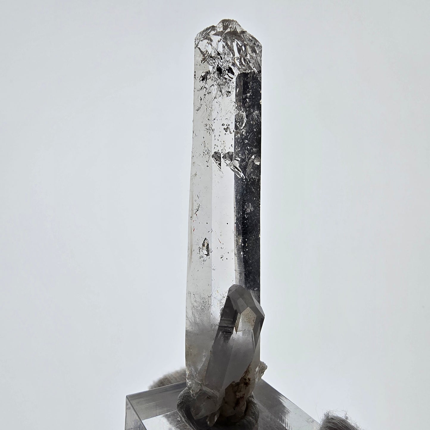 Sceptre en quartz fumé fantôme lémurien, poche Saint-Valentin, Namibie, 71 x 20 x 15 mm
