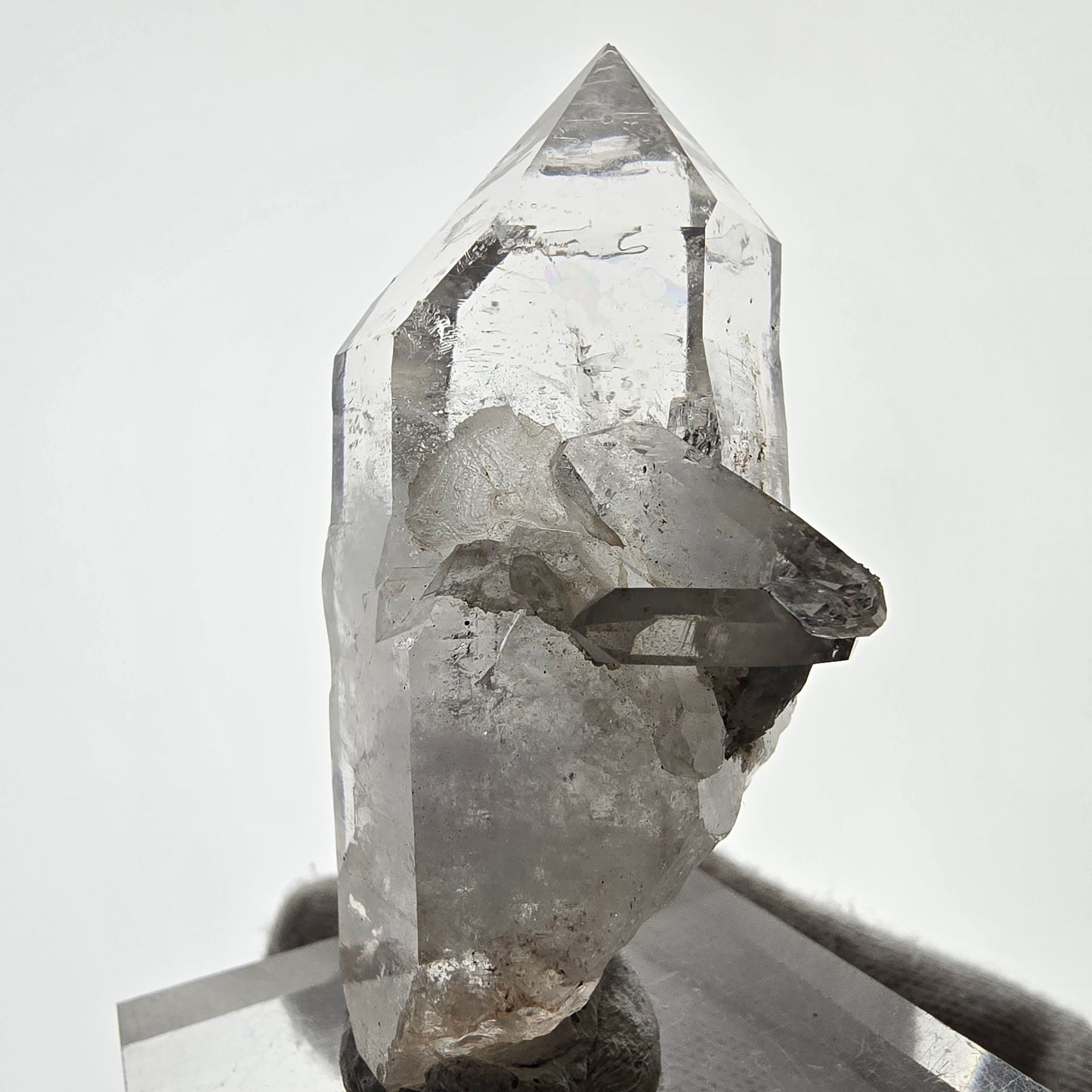 Sceptre de poche Saint-Valentin en quartz fumé fantôme squelette, Namibie 68 x 35 x 32 mm