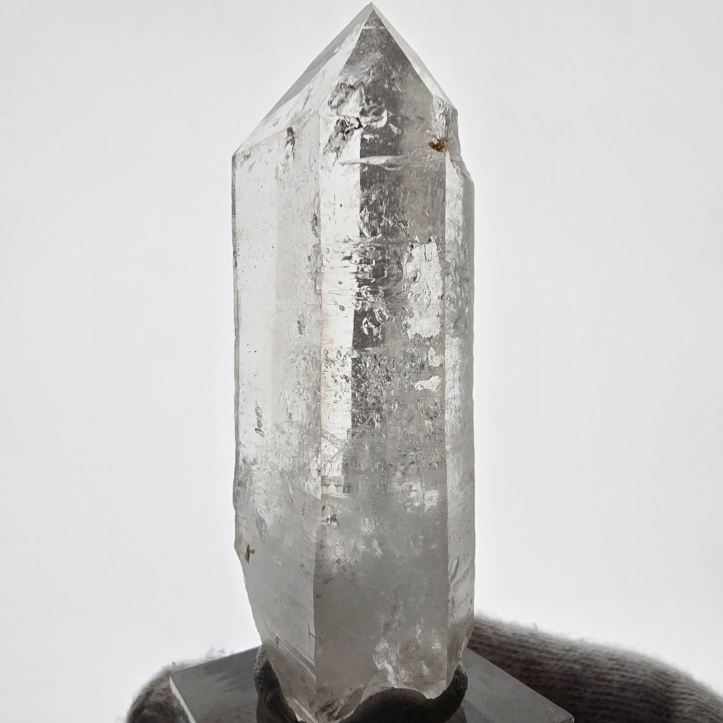 Sceptre squelette en quartz fumé Enhydro, grande poche à bulles Saint-Valentin, Namibie 67 x 29 x 16 mm