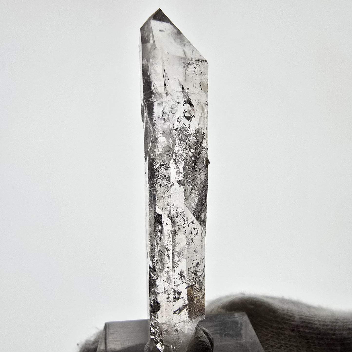 Sceptre squelette en quartz fumé Enhydro, 1 pochette bulle Saint-Valentin, Namibie 56 x 14 x 9 mm