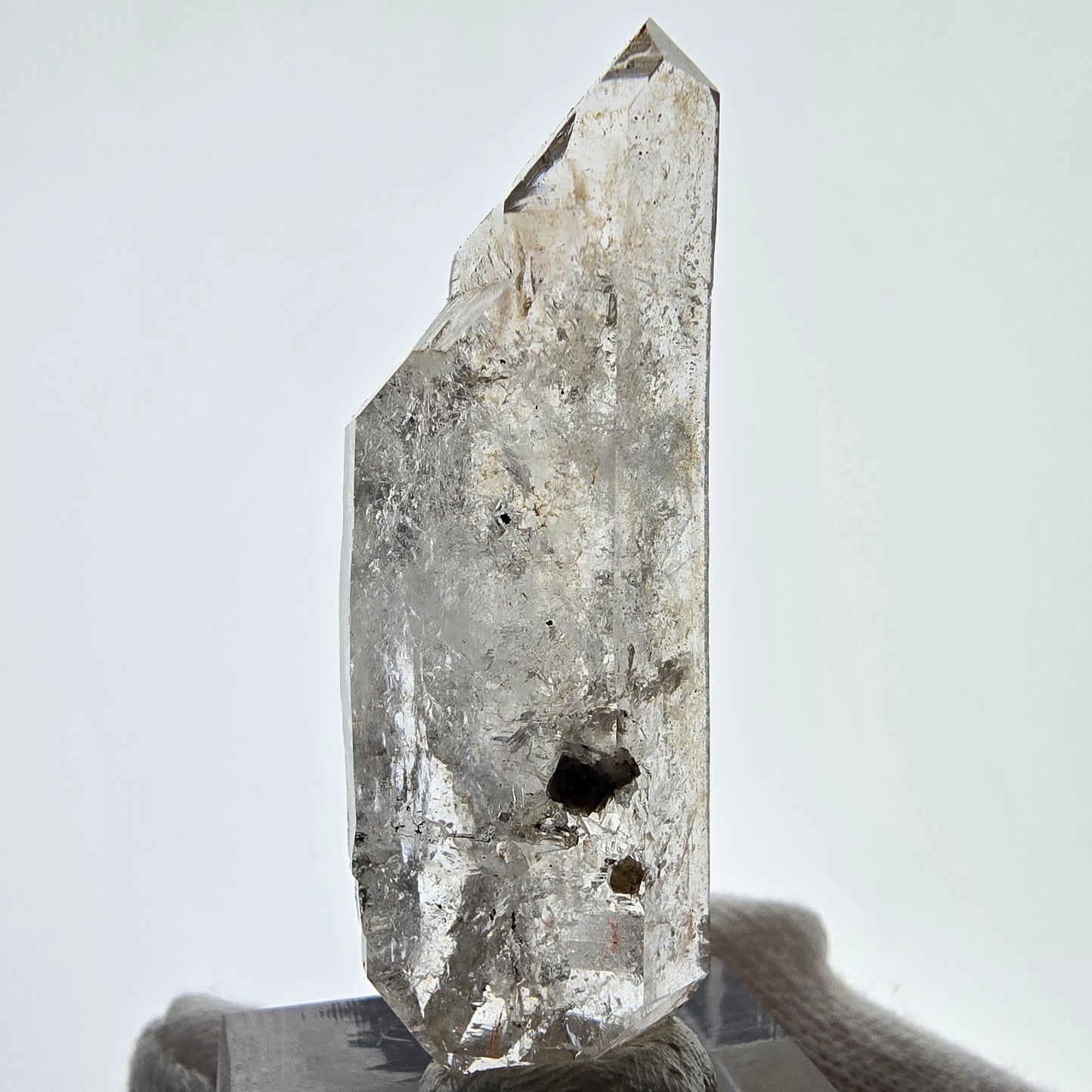 Sceptre de poche Saint-Valentin en quartz fumé fantôme squelette, Namibie 51 x 17 x 12 mm