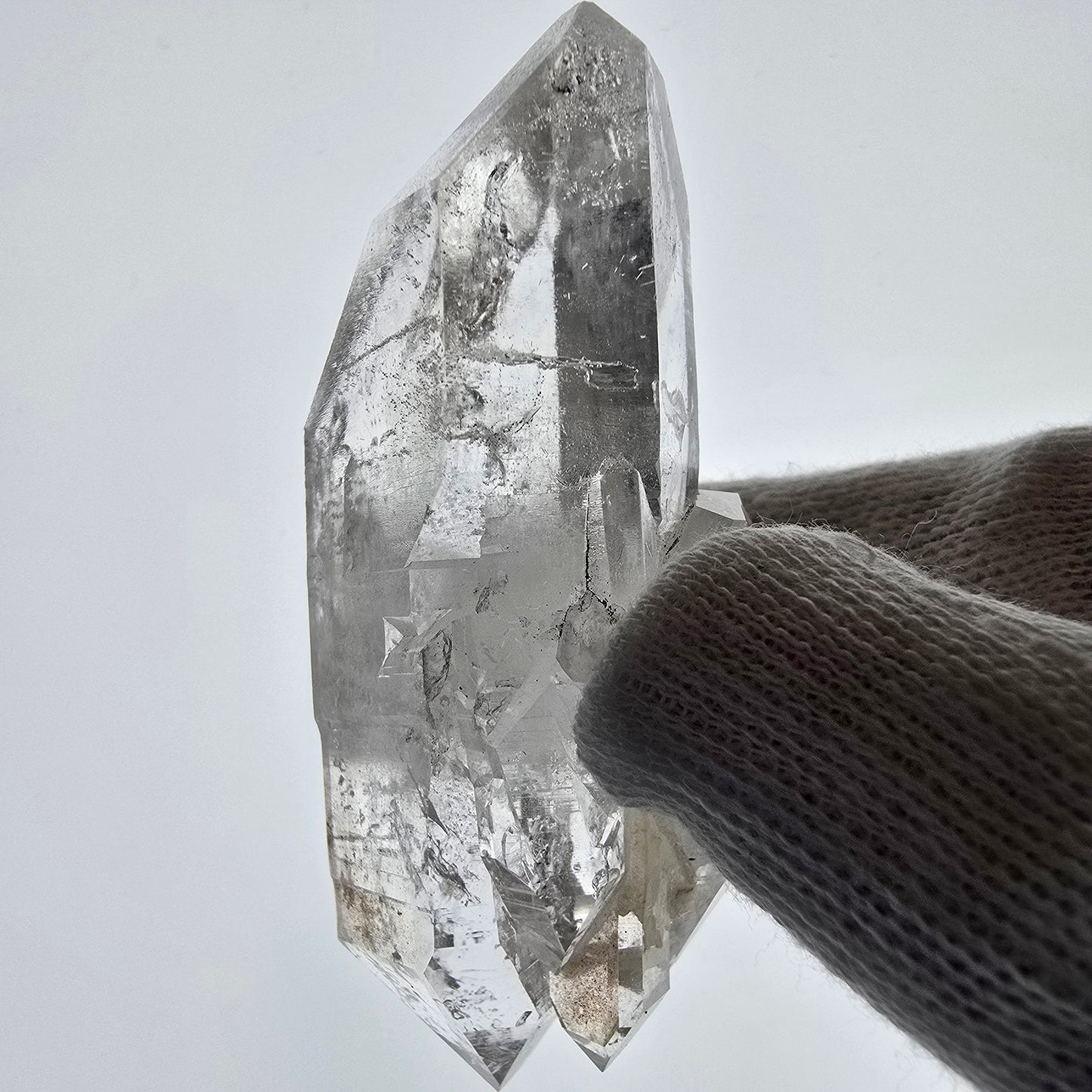 Sceptre de poche Saint-Valentin en quartz fumé fantôme squelette, Namibie 61 x 25 x 23 mm