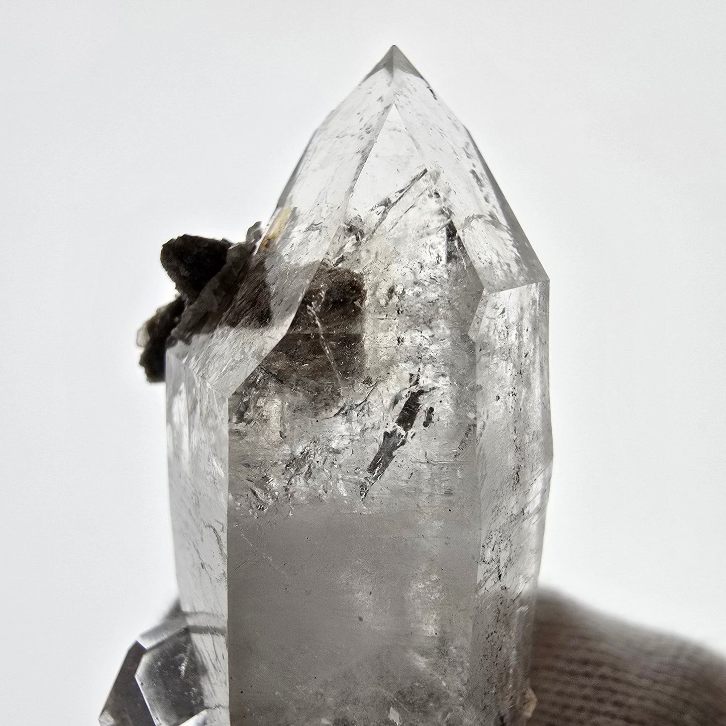Sceptre DT en quartz fumé squelette Enhydro, 1x pochette Saint-Valentin à bulles, Namibie 60 x 23 x 21 mm