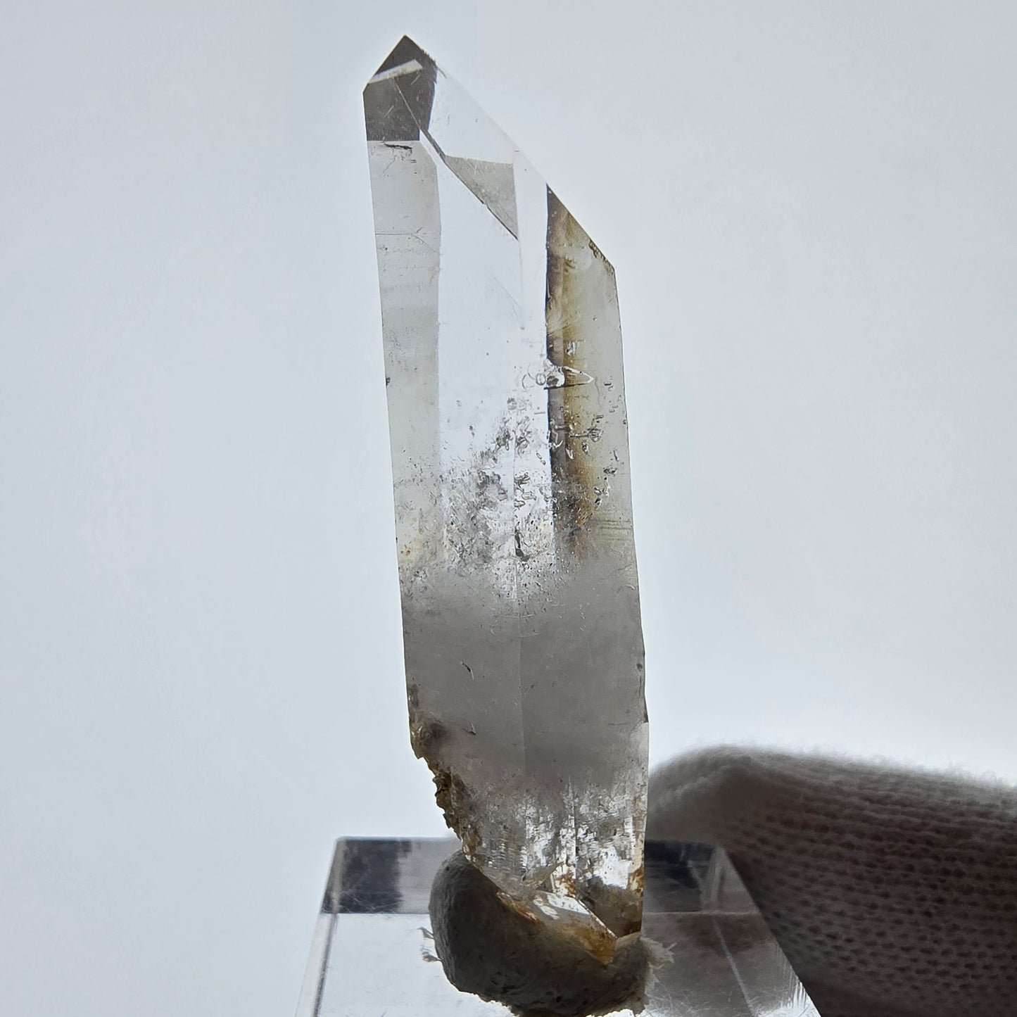 Sceptre de poche Saint-Valentin en quartz fumé fantôme squelette, Namibie 54 x 18 x 13 mm