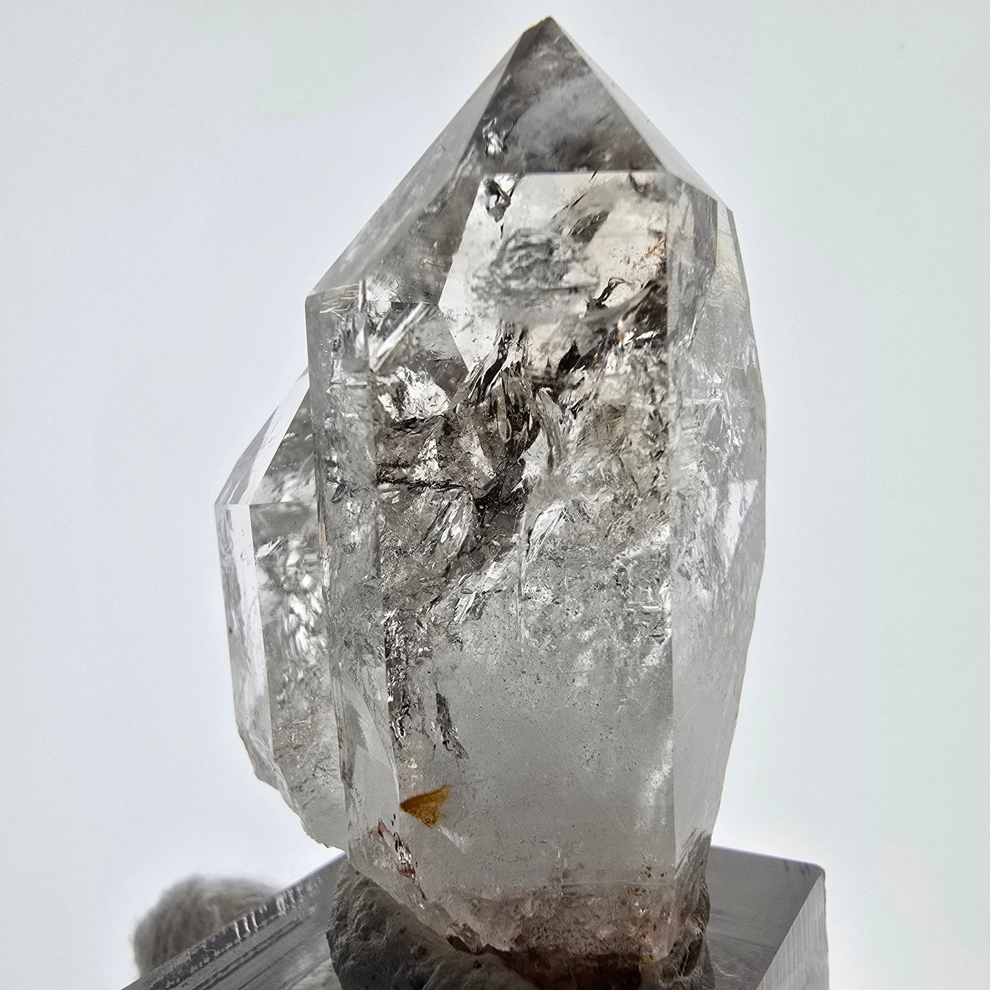 Sceptre de poche Saint-Valentin en quartz fumé fantôme squelette, Namibie, 47 x 33 x 29 mm