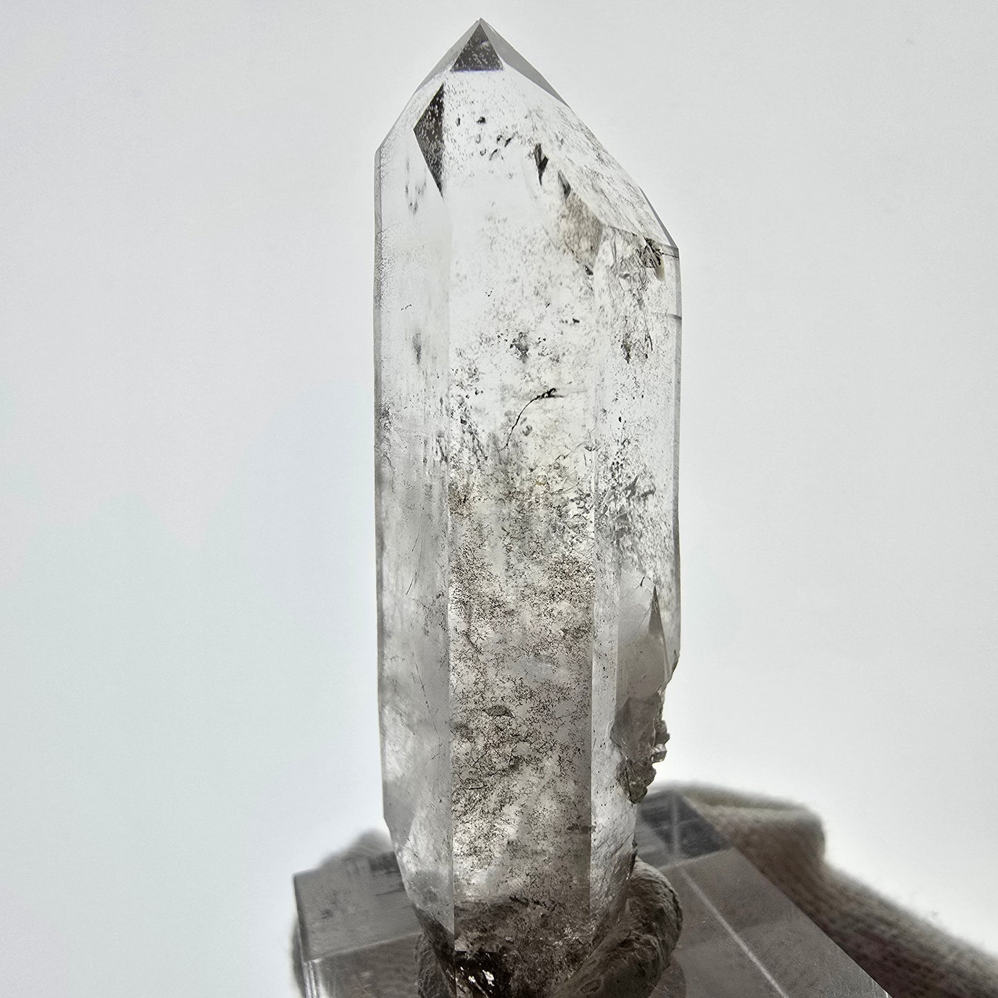 Sceptre DT en quartz fumé squelette Enhydro, 1x pochette Saint-Valentin à bulles, Namibie 54 x 18 x 15 mm