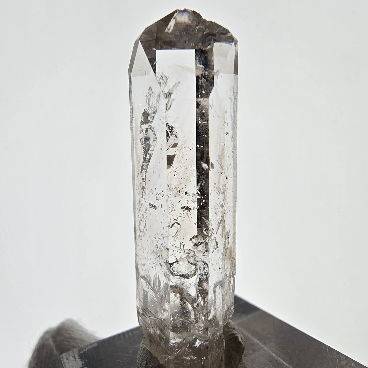 Sceptre squelette en quartz fumé Enhydro, 2 pochettes à bulles Saint-Valentin, Namibie 41 x 14 x 9 mm