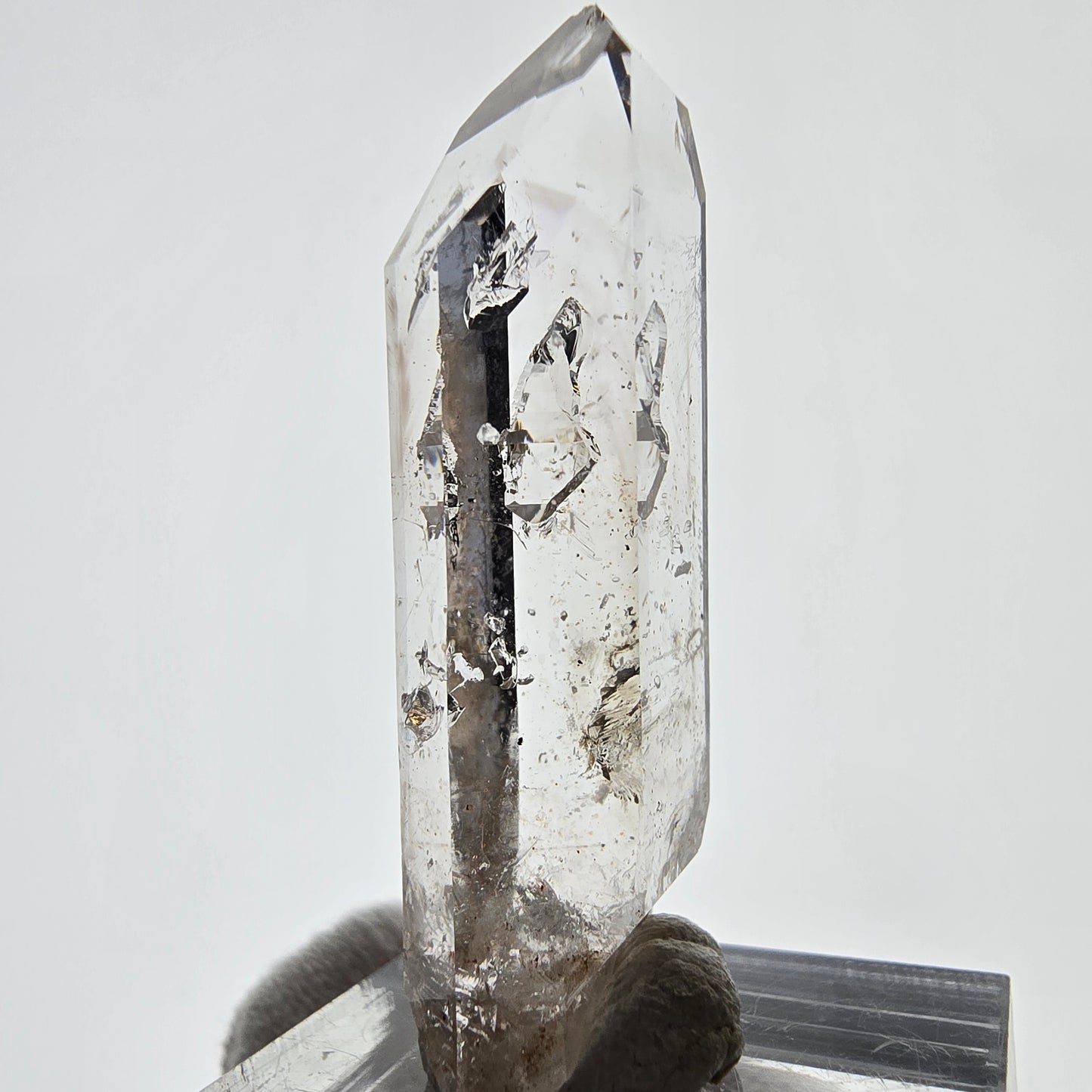 Sceptre squelette en quartz fumé Enhydro, 2 pochettes à bulles Saint-Valentin, Namibie 41 x 14 x 9 mm