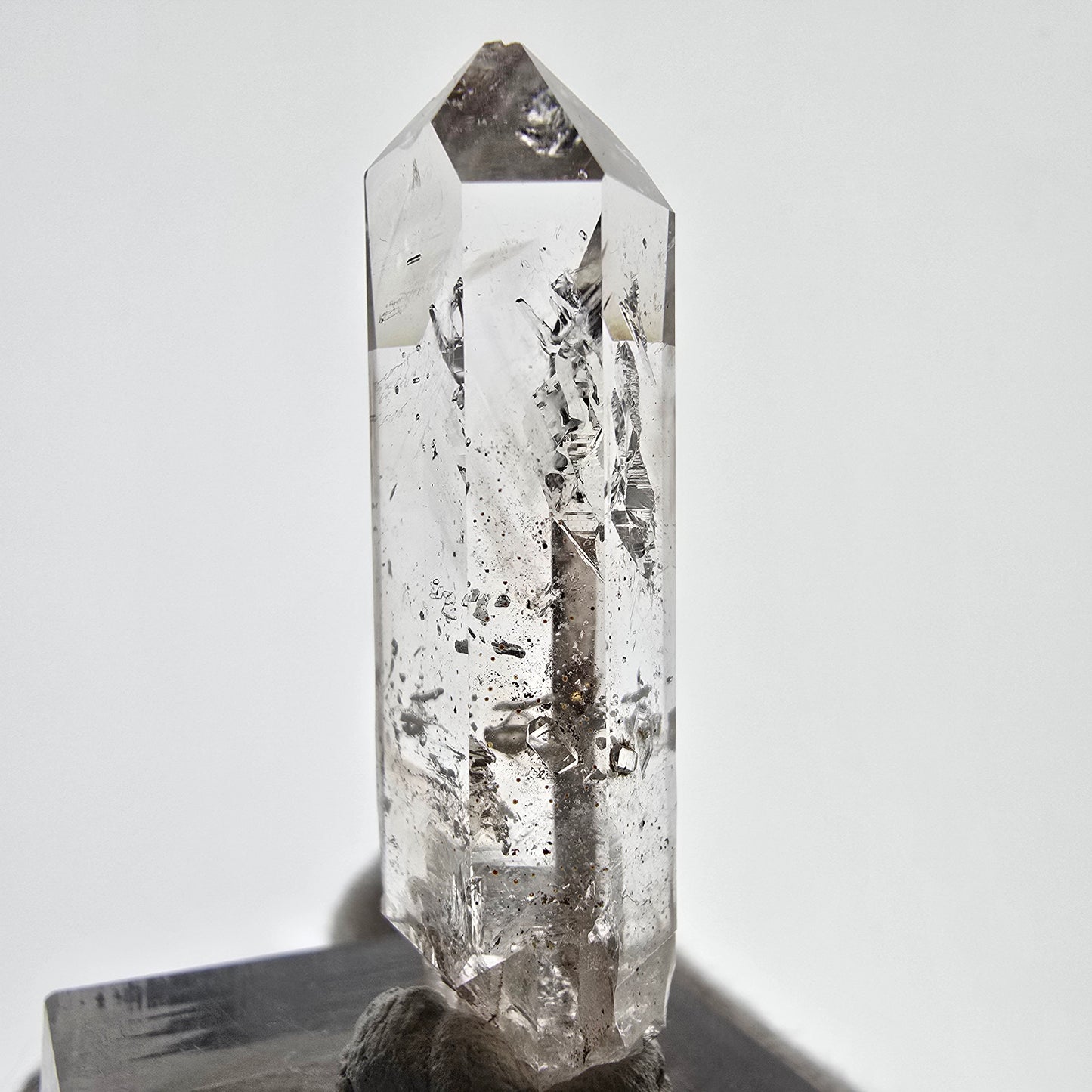 Sceptre squelette en quartz fumé Enhydro, 2 pochettes à bulles Saint-Valentin, Namibie 41 x 14 x 9 mm