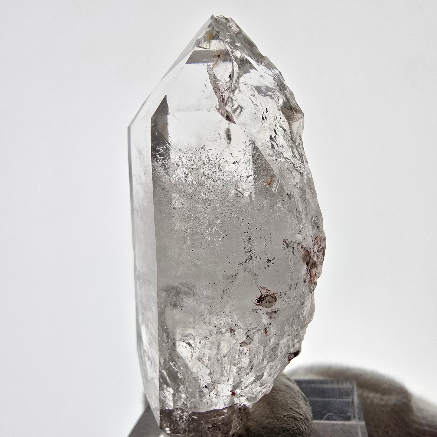 Skeleton Phantom Smoky Quartz DT Scepter, UV Calcite Valentine Pocket, Namibia 50*23*22mm