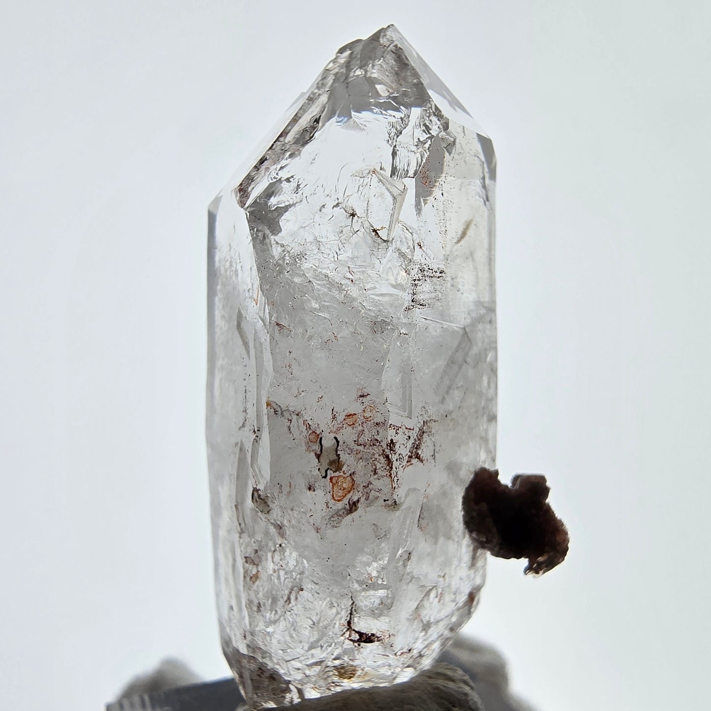 Skeleton Phantom Smoky Quartz DT Scepter, UV Calcite Valentine Pocket, Namibia 50*23*22mm