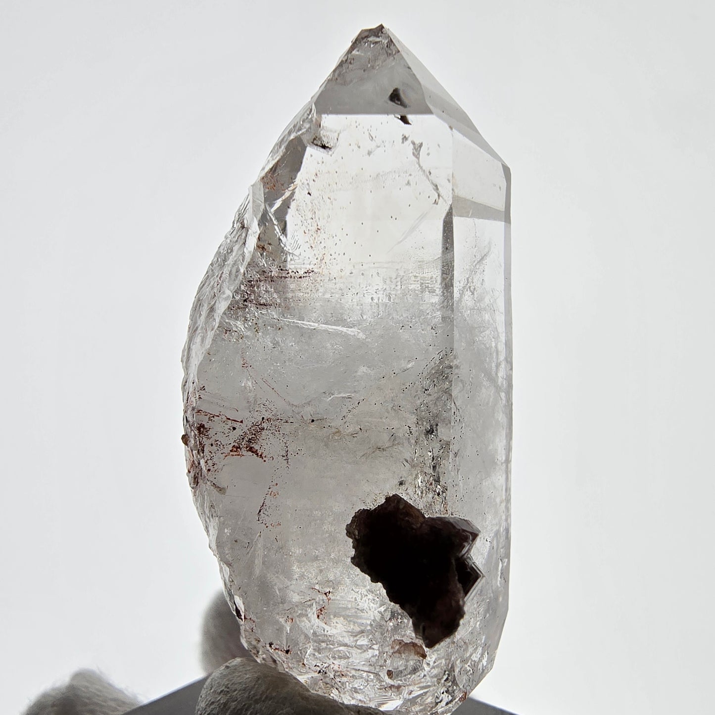 Skeleton Phantom Smoky Quartz DT Scepter, UV Calcite Valentine Pocket, Namibia 50*23*22mm
