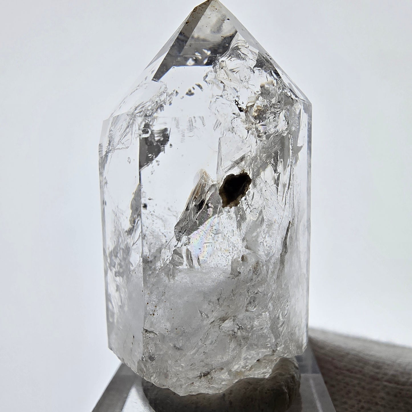Sceptre en quartz fumé lémurien Enhydro, 1 pochette Saint-Valentin à bulles, Namibie 49 x 23 x 25 mm