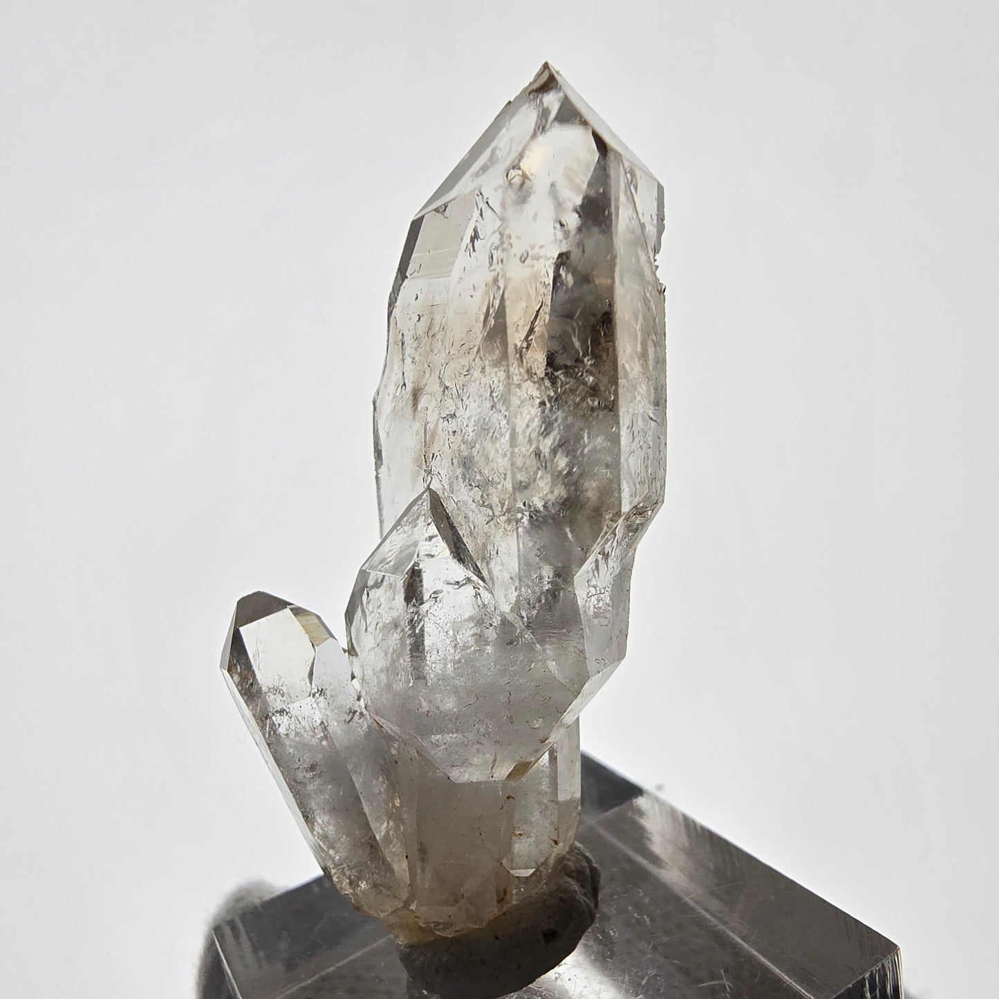 Sceptre DT en quartz fumé squelette Enhydro, 2x Bubble Valentine Pocket, Namibie 49 x 19 x 17 mm