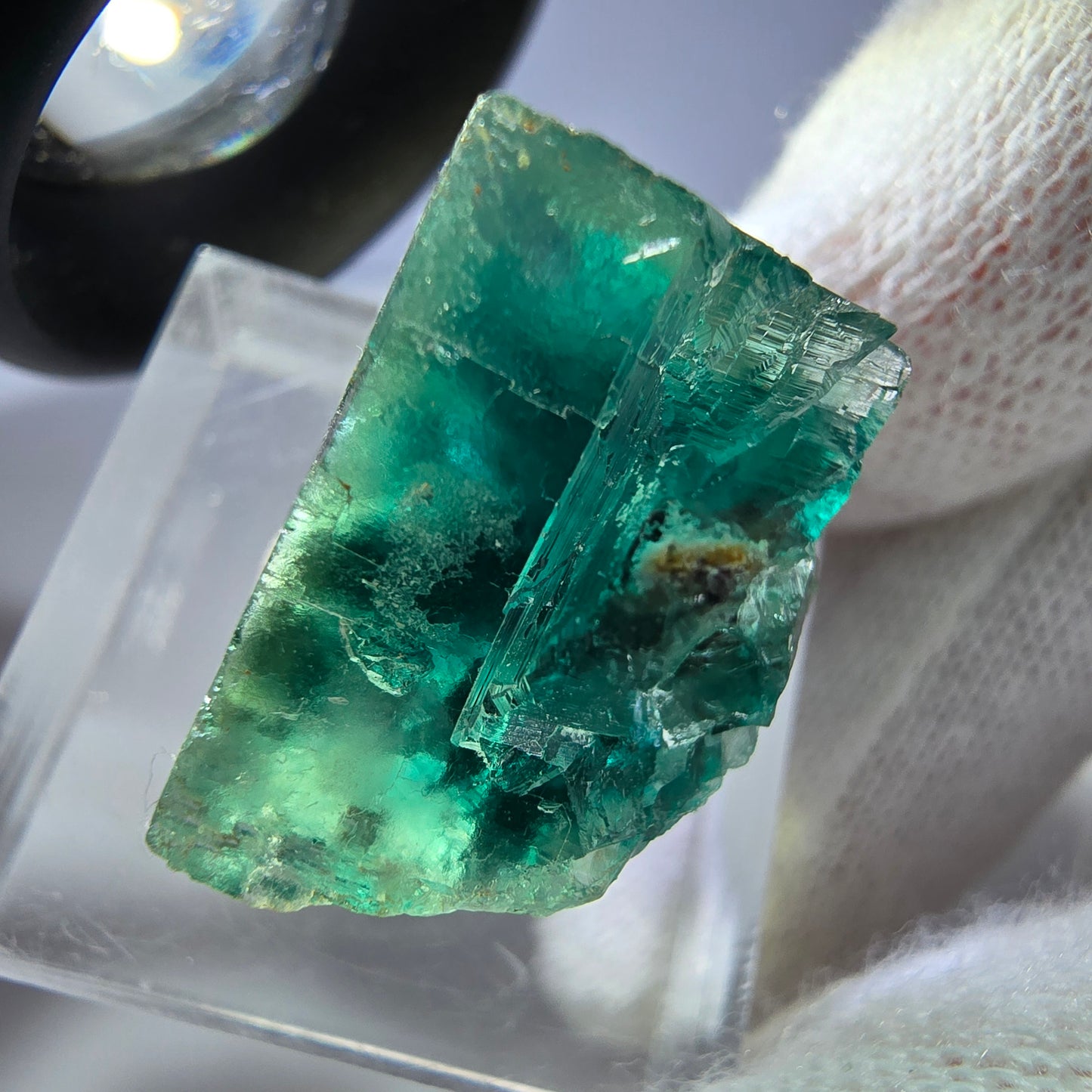 Seltener Phantom Fluorit Würfel, grün Okorusu, Namibia 26*22*14mm
