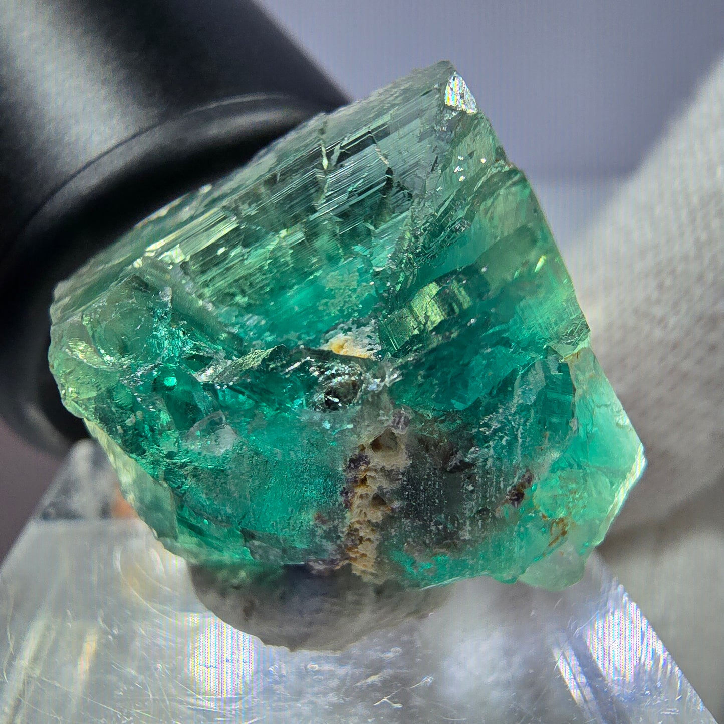 Seltener Phantom Fluorit Würfel, grün Okorusu, Namibia 26*22*14mm