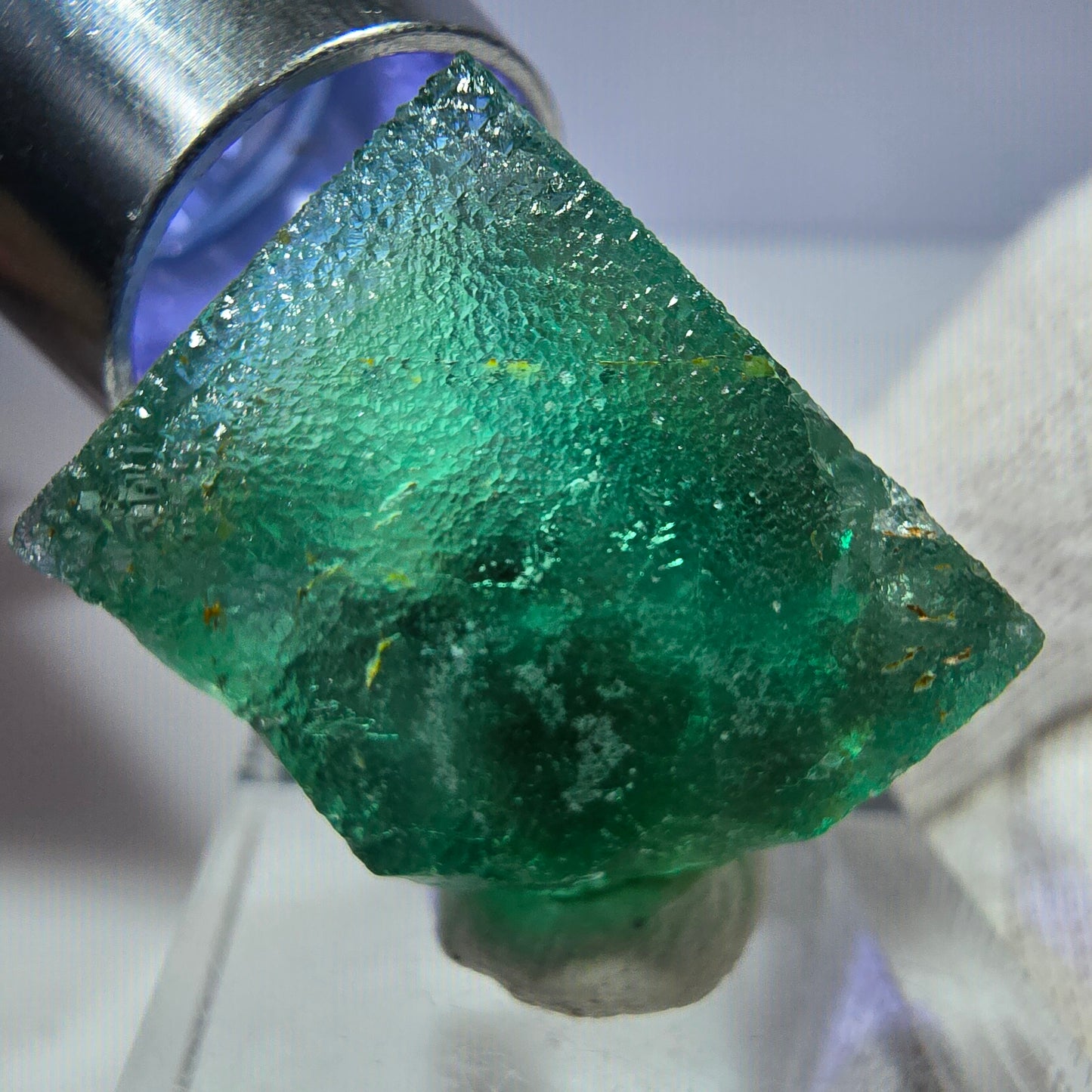 Seltener Phantom Fluorit Würfel, grün Okorusu, Namibia 28*27*15mm