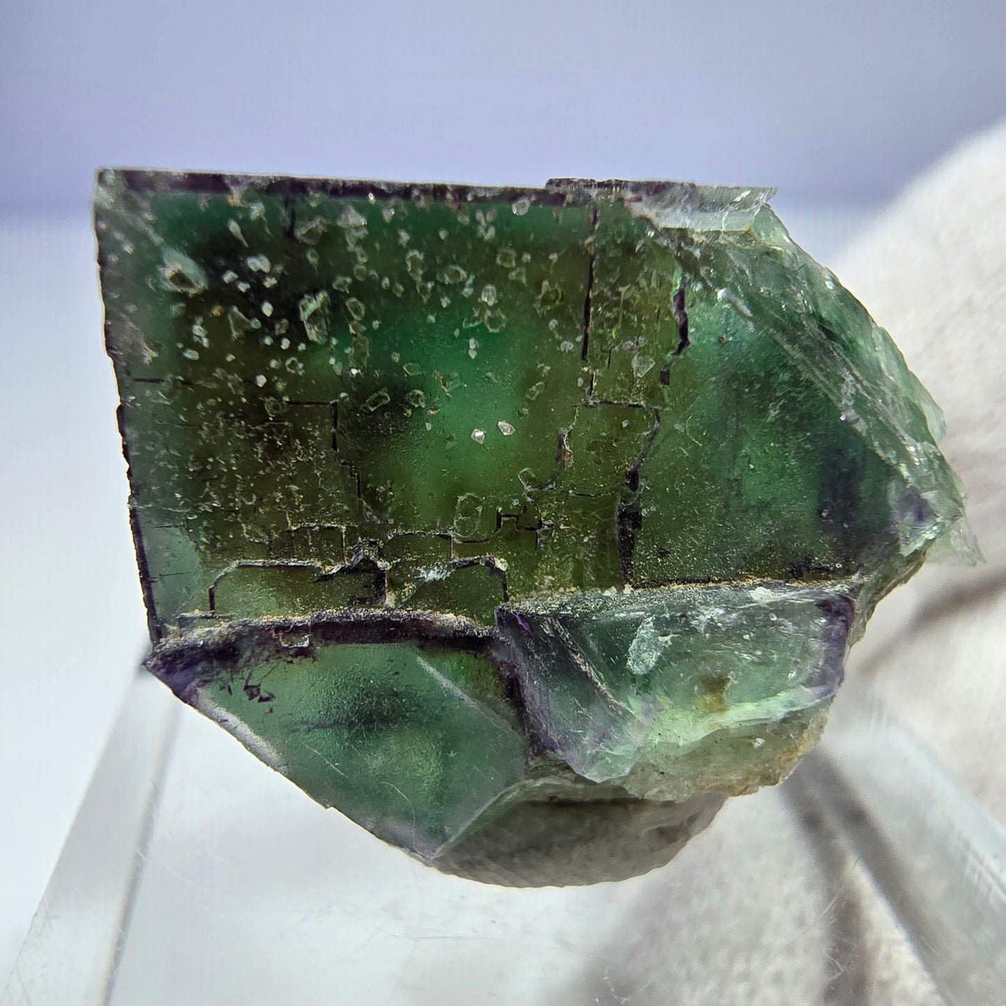 Seltener Phantom Fluorit Würfel, zonal, parkettiert Okorusu, Namibia 27*19*19mm