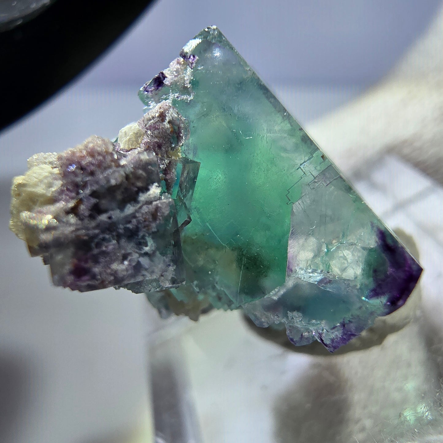 Seltener Phantom Fluorit Würfel, zonal, parkettiert Okorusu, Namibia 24*21*14mm