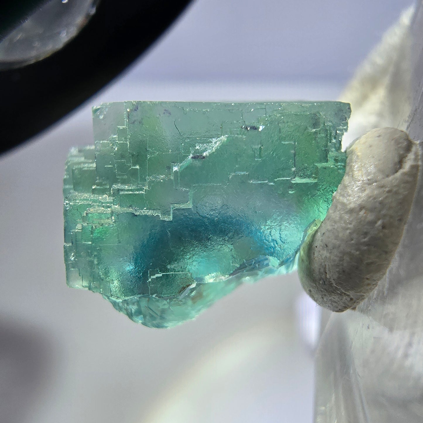 Seltener Phantom Fluorit Würfel, grün parkettiert Okorusu, Namibia 20*18*12mm