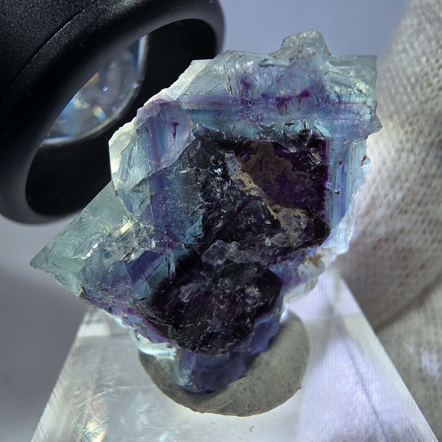 Seltene Phantom Fluorit Würfel Stufe, blau lila Okorusu, Namibia 30*22*18mm