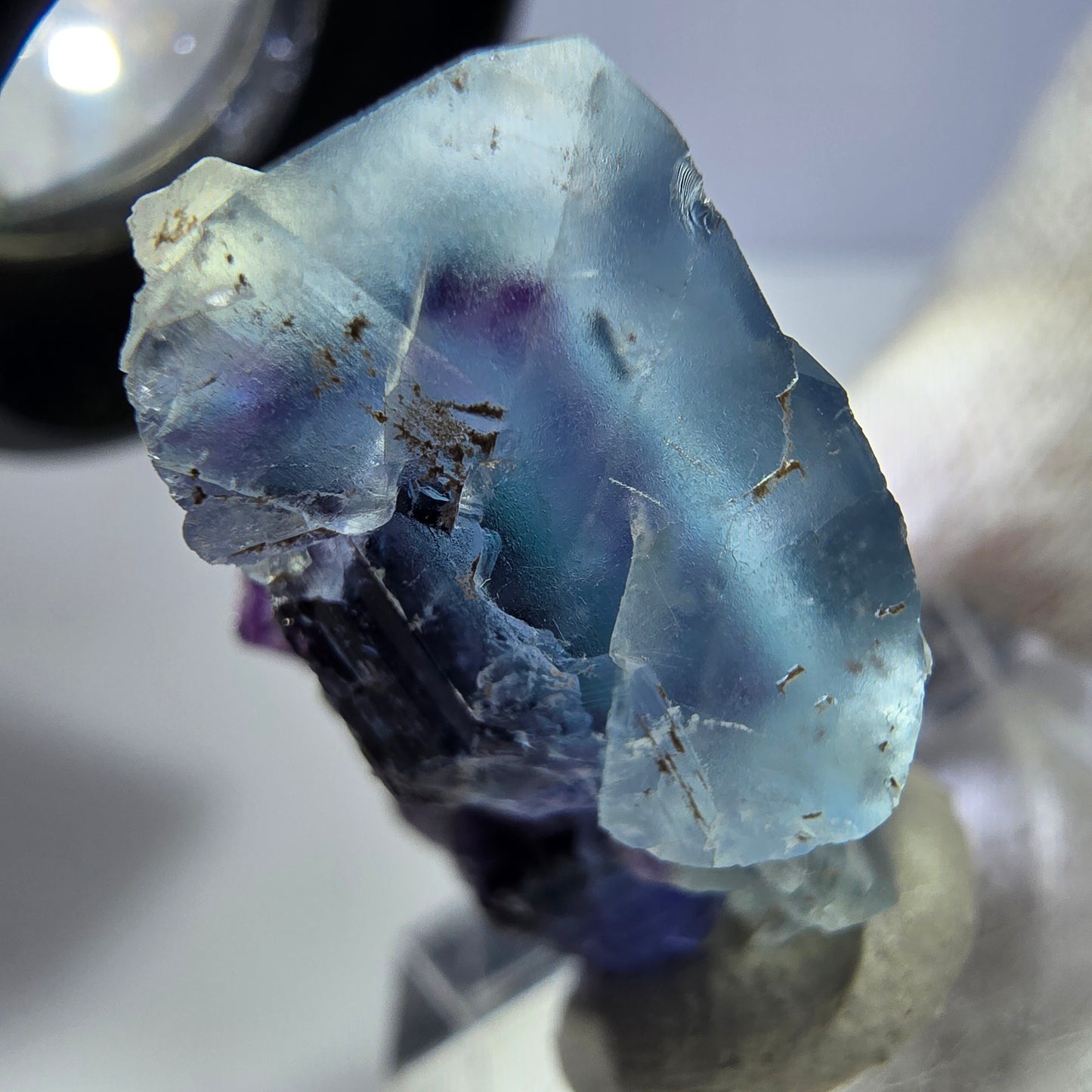 Seltene Phantom Fluorit Würfel Stufe, blau lila Okorusu, Namibia 30*22*18mm