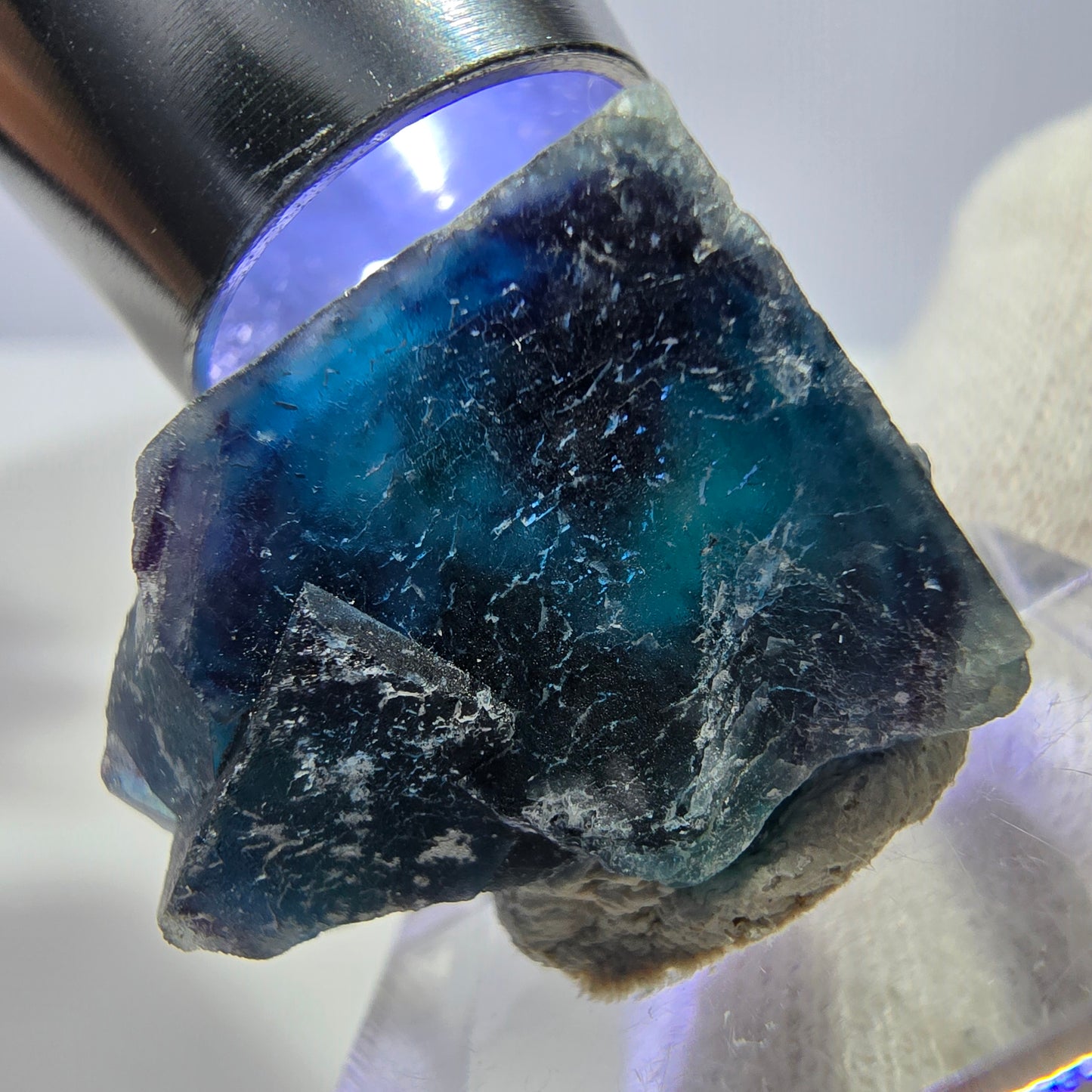 Spécimen de cube de fluorite fantôme, zonal – Nouvelle découverte ! Okorusu, Namibie, 27 x 19 x 21 mm