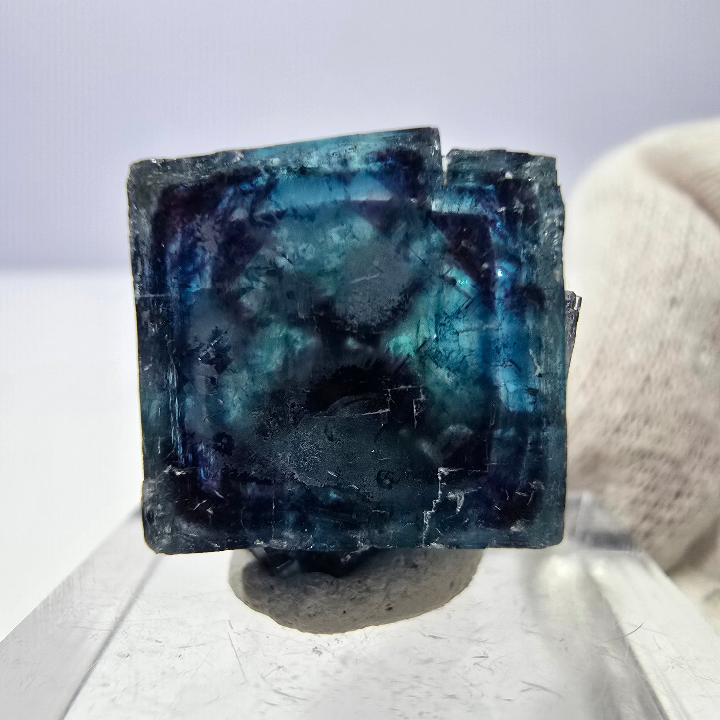 Phantom Fluorit Würfel Stufe, zonal - Neuer Fund! Okorusu, Namibia 18*17*10mm