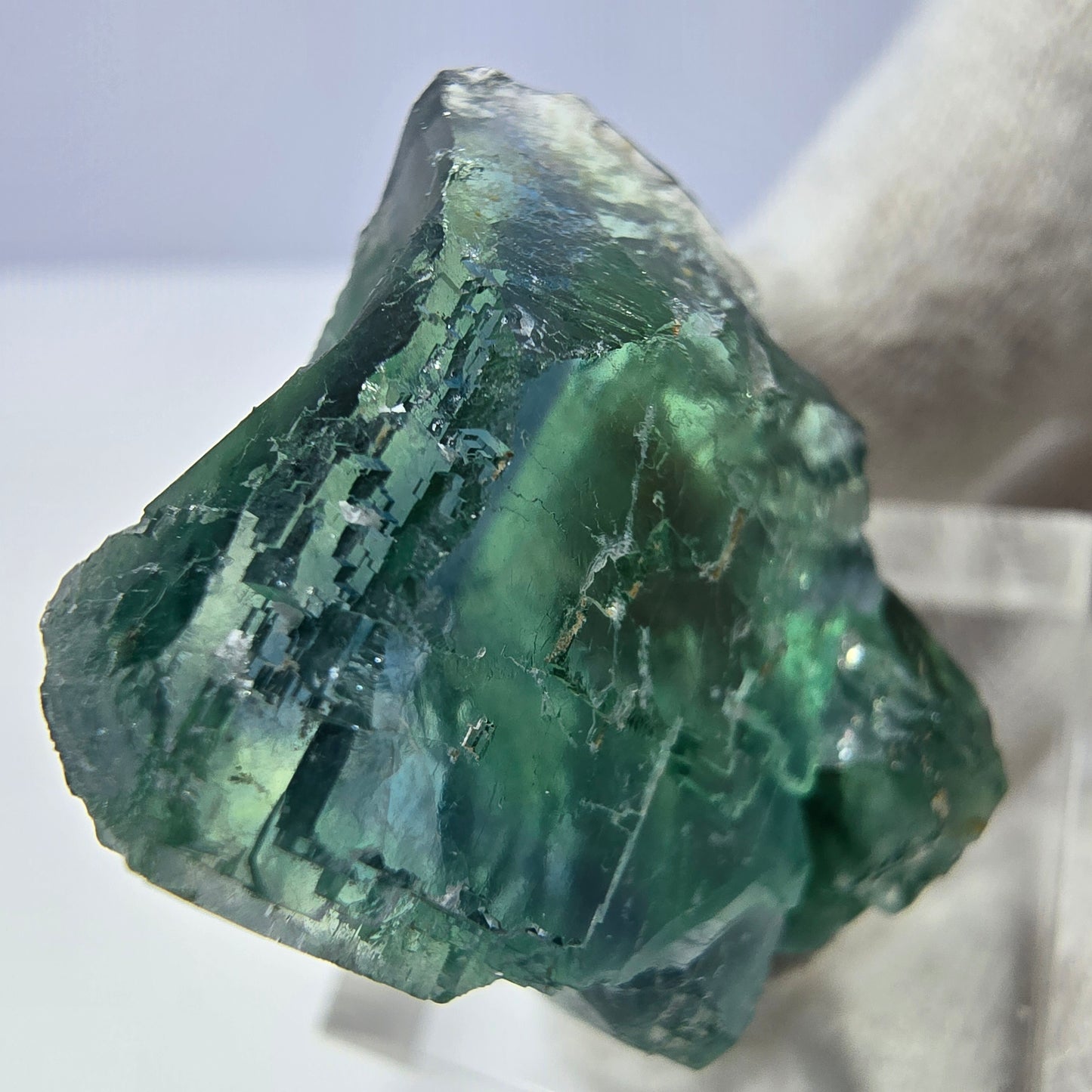 Spécimen de cube de fluorite fantôme, parqueté, vert turquoise Okorusu, Namibie 29*24*19mm