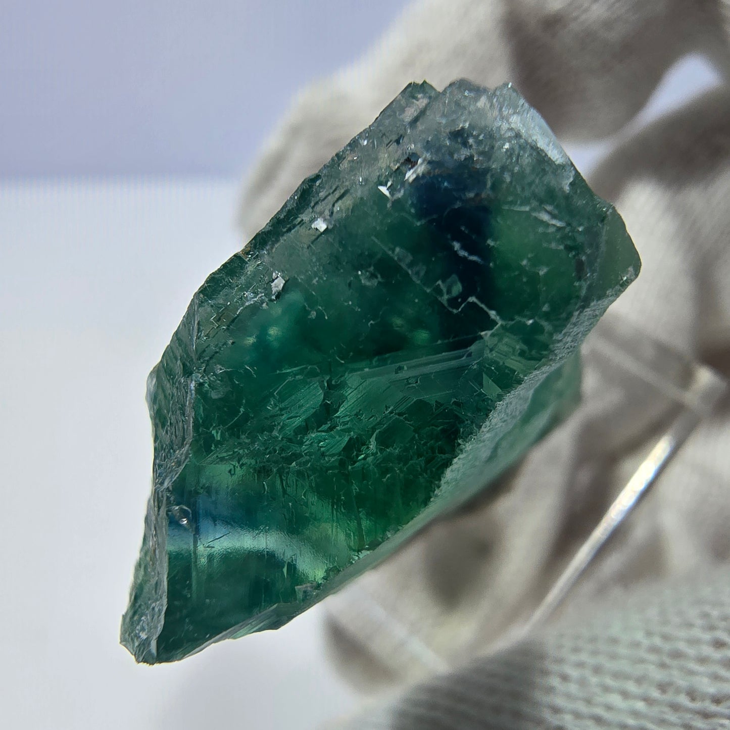 Spécimen de cube de fluorite fantôme, parqueté, vert turquoise Okorusu, Namibie 29*24*19mm