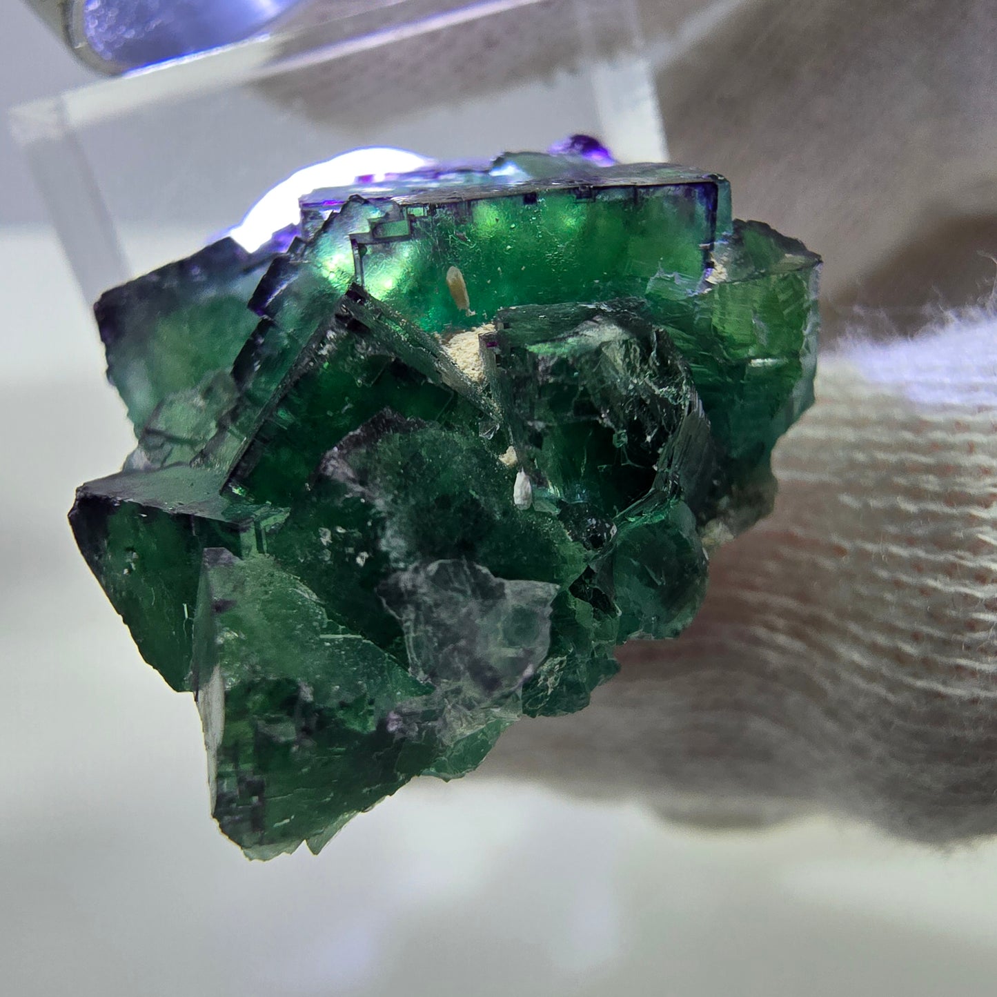 Spécimen de cube de fluorite fantôme parqueté zonal Okorusu, Namibie 31*27*15mm