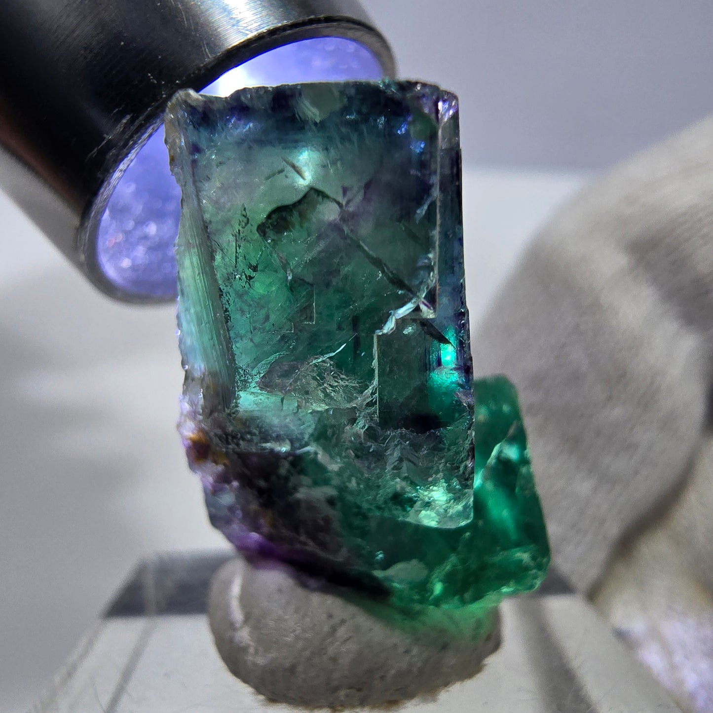 Spécimen de cube de fluorite fantôme parqueté zonal Okorusu, Namibie 34*22*16mm