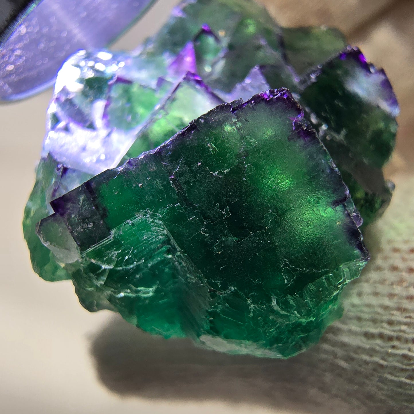 Spécimen de cube de fluorite fantôme parqueté zonal Okorusu, Namibie 42*30*16mm