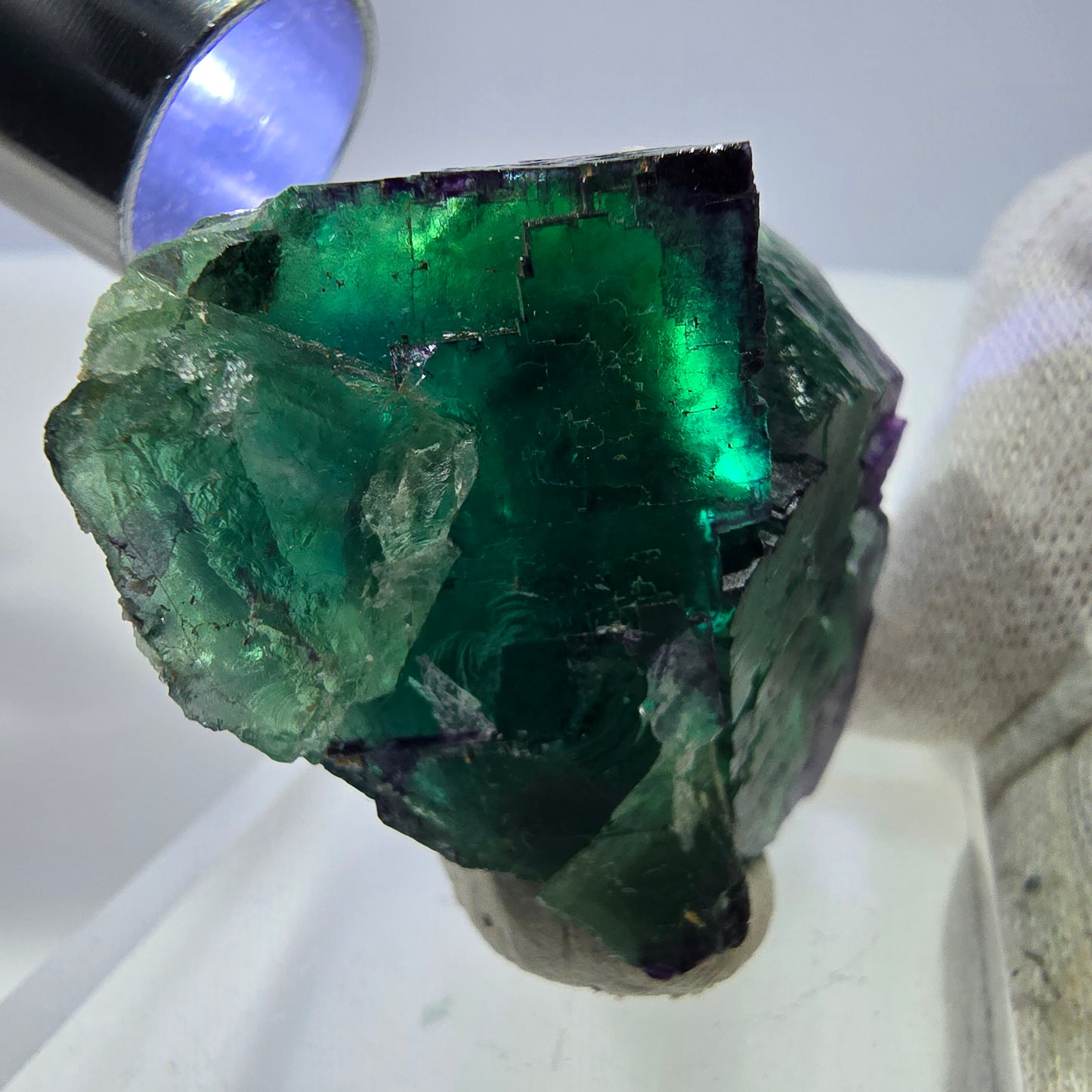 Spécimen de cube de fluorite fantôme parqueté zonal Okorusu, Namibie 53*43*21mm
