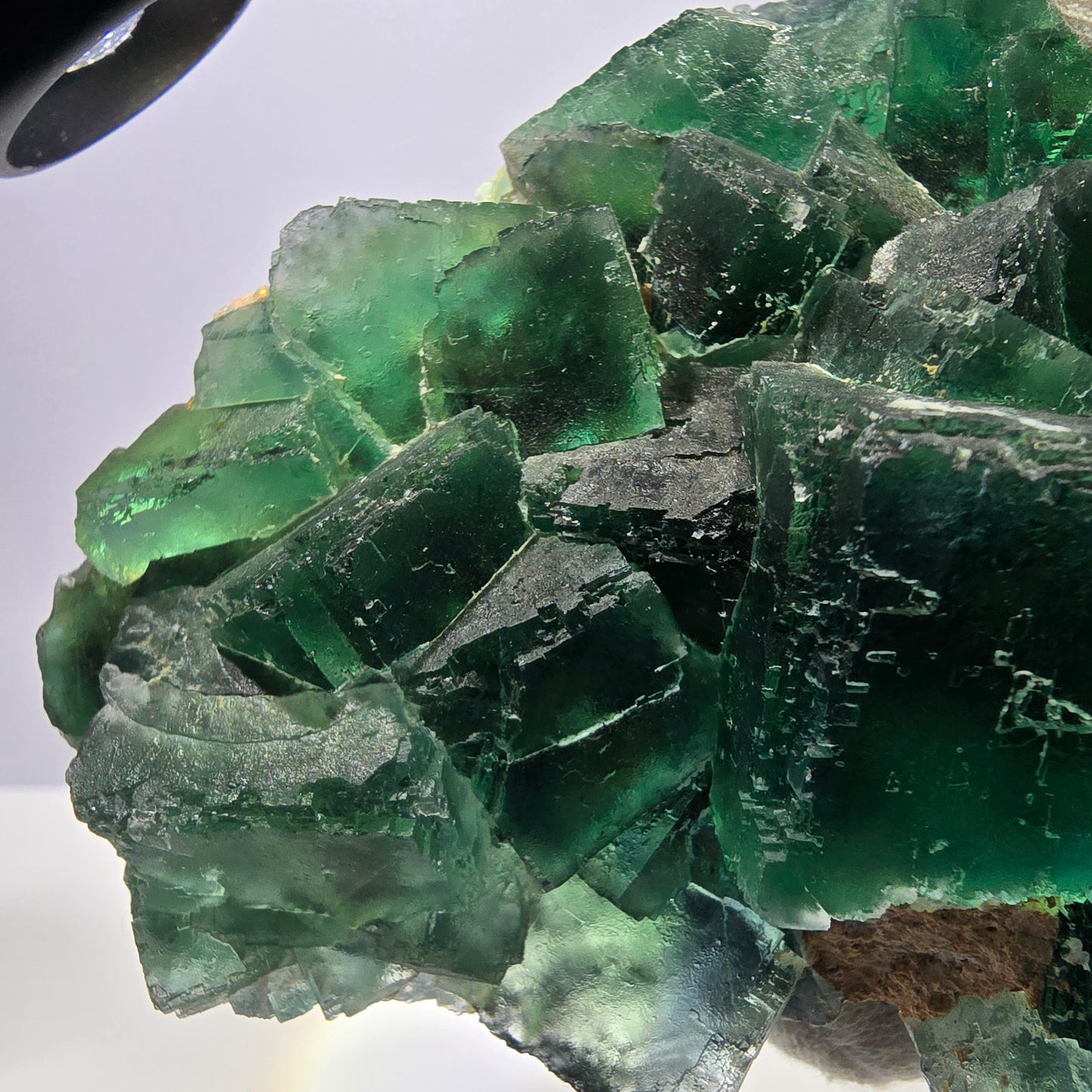 Grand spécimen de cube de fluorite fantôme, vert parqueté Okorusu Namibie 113*95*54mm
