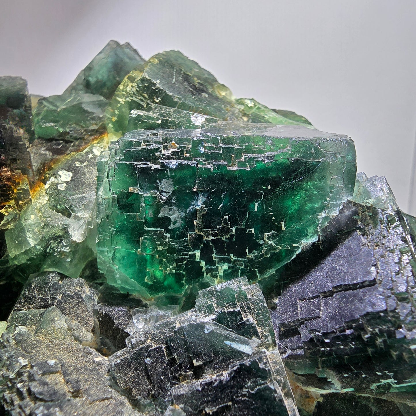 Spécimen de cube de fluorite fantôme XXL, parqueté vert Okorusu, Namibie 150*127*73mm