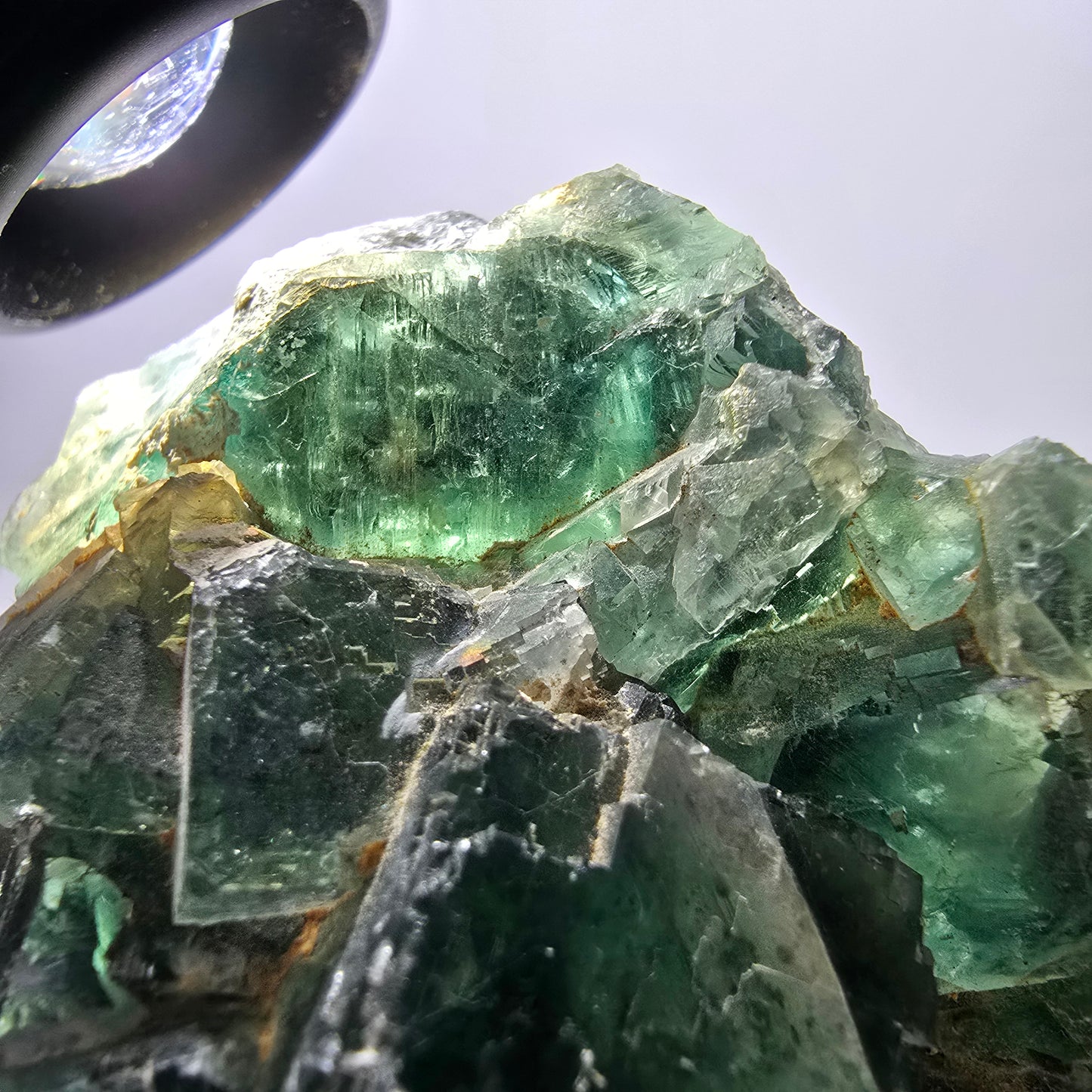 Grand spécimen de cube de fluorite fantôme, parqueté, vert Okorusu, Namibie 101*84*63mm