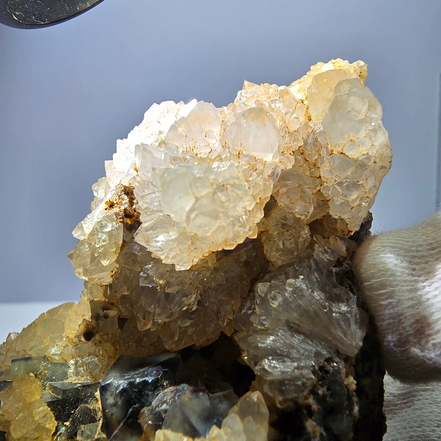 Grand cube de fluorite fantôme, spécimen de quartz bleu vert violet Okorusu, Namibie 95 x 68 x 58 mm